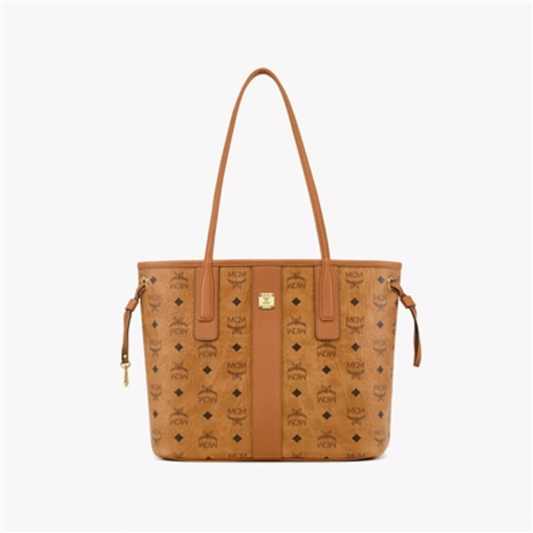 REVERSIBLE LIZ SHOPPER IN VISETOS, COGNAC, SMALL