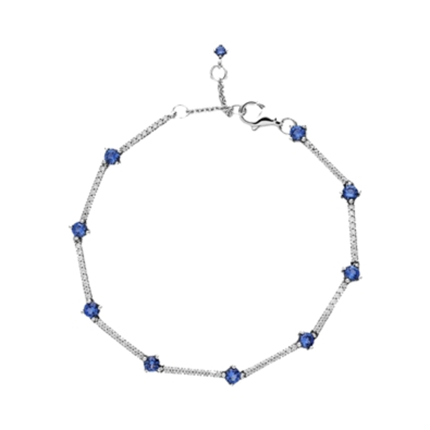 SPARKLING PAVÉ BARS BRACELET, BLUE, 20