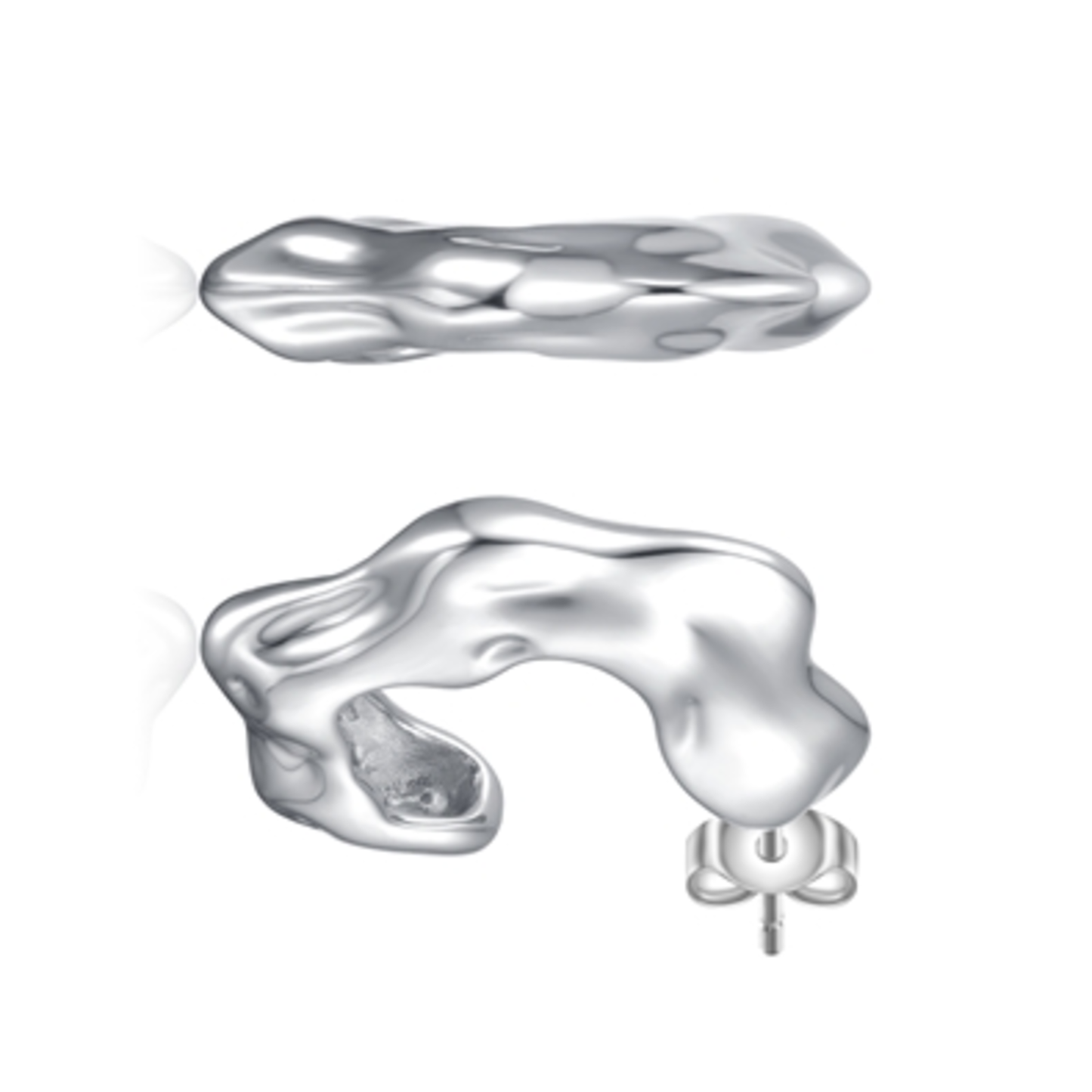 CZ RHODIUM CLASSIC HOOP EARRINGS, CLEAR