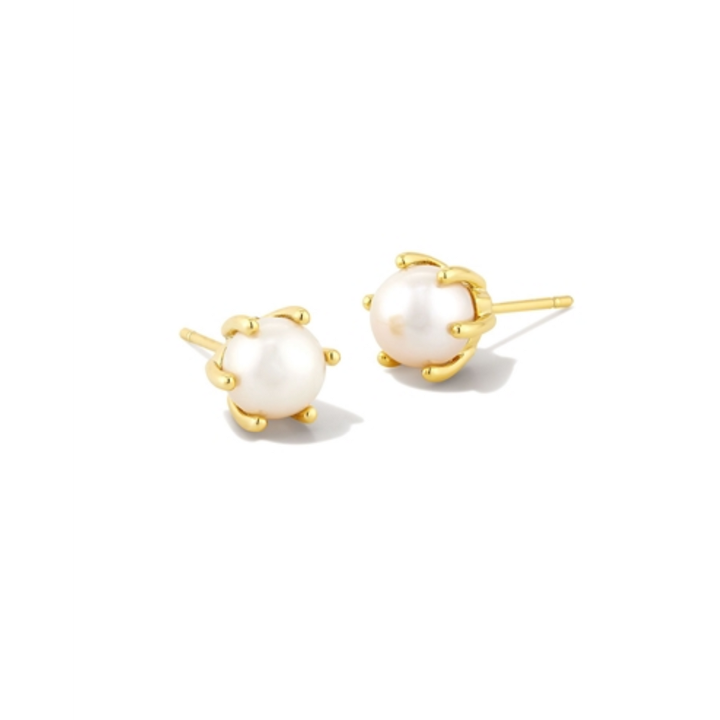 ASHTON PEARL STUD EARRINGS, GOLD/ WHITE PEARL