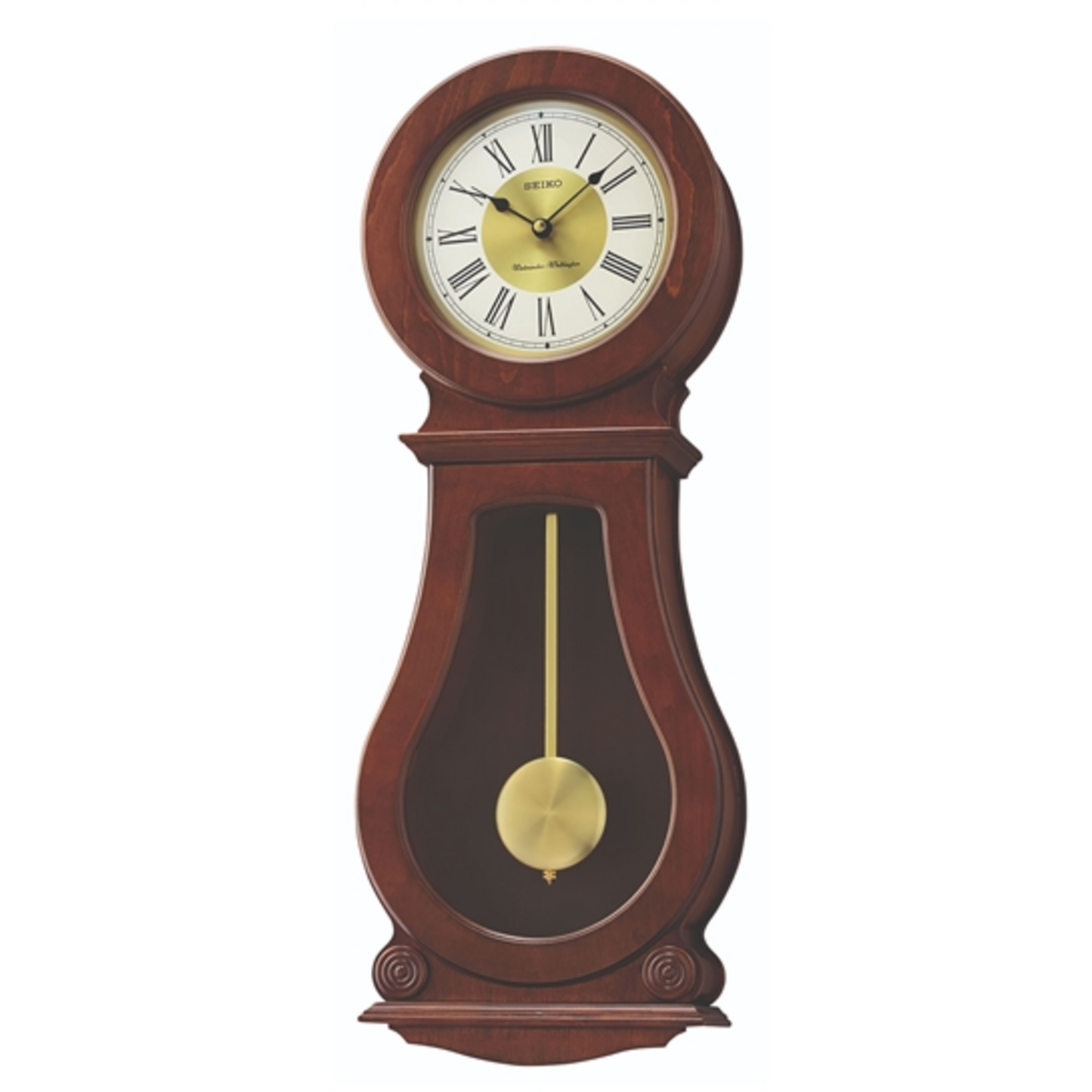 CIRCULAR AND CLASSIC CLOCK W PENDULUM AND CH, BROWN