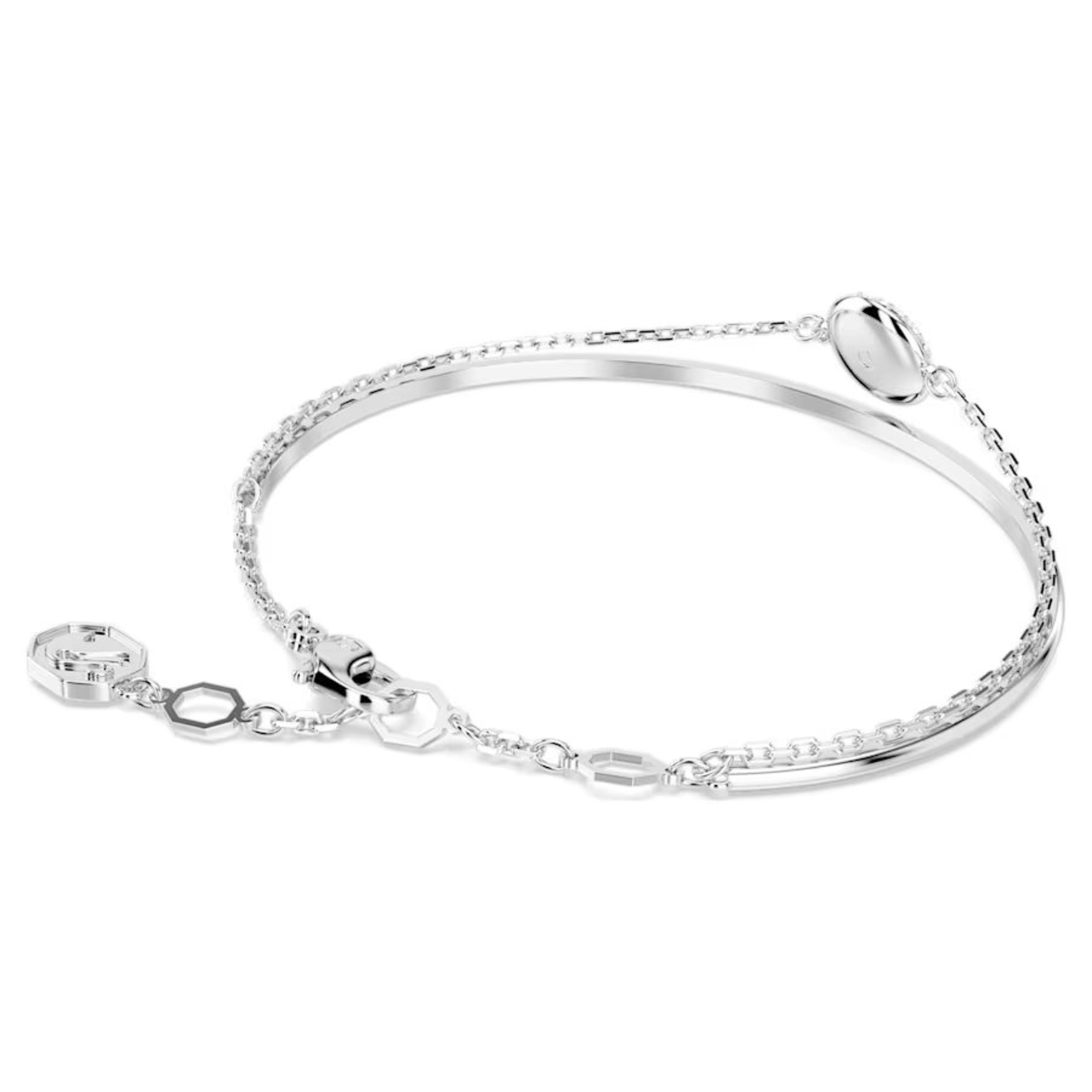 SWAROVSKI SUBLIMA BANGLE WHITE, RHODIUM PLATED