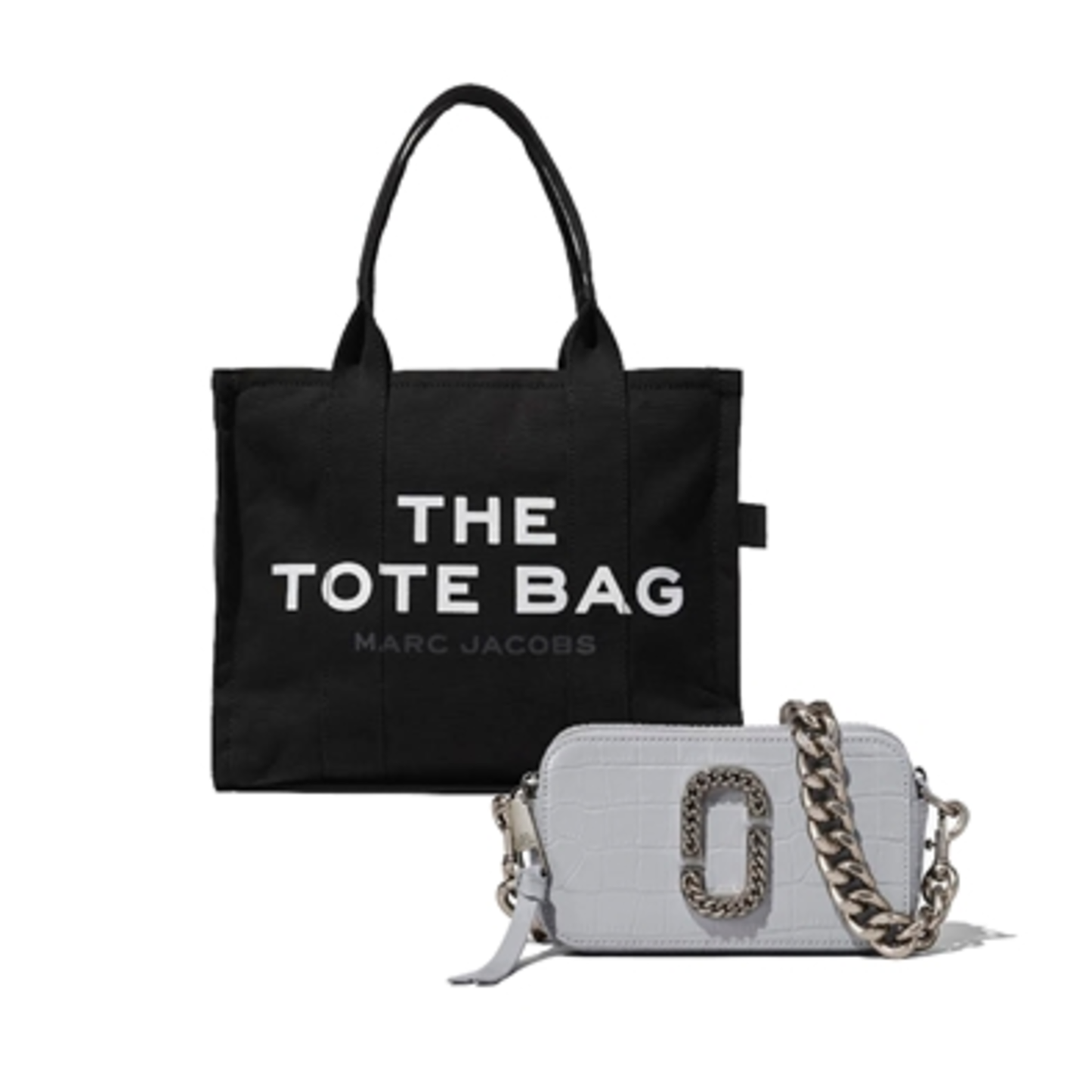 THE LARGE TOTE AND SNAPSHOT DUO, BLACK/GREY, 17"X6"