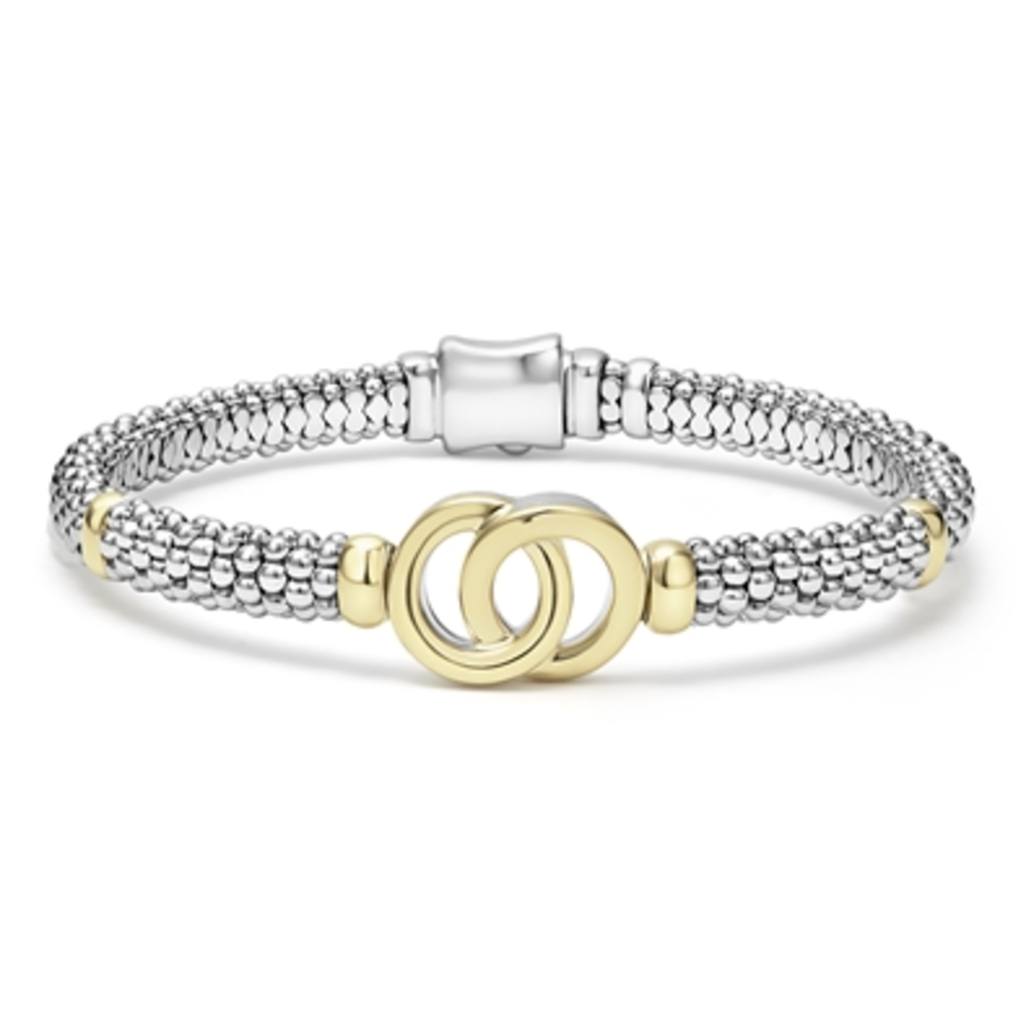 TWO-TONE INTERLOCKING CAVIAR BRACELET, 7