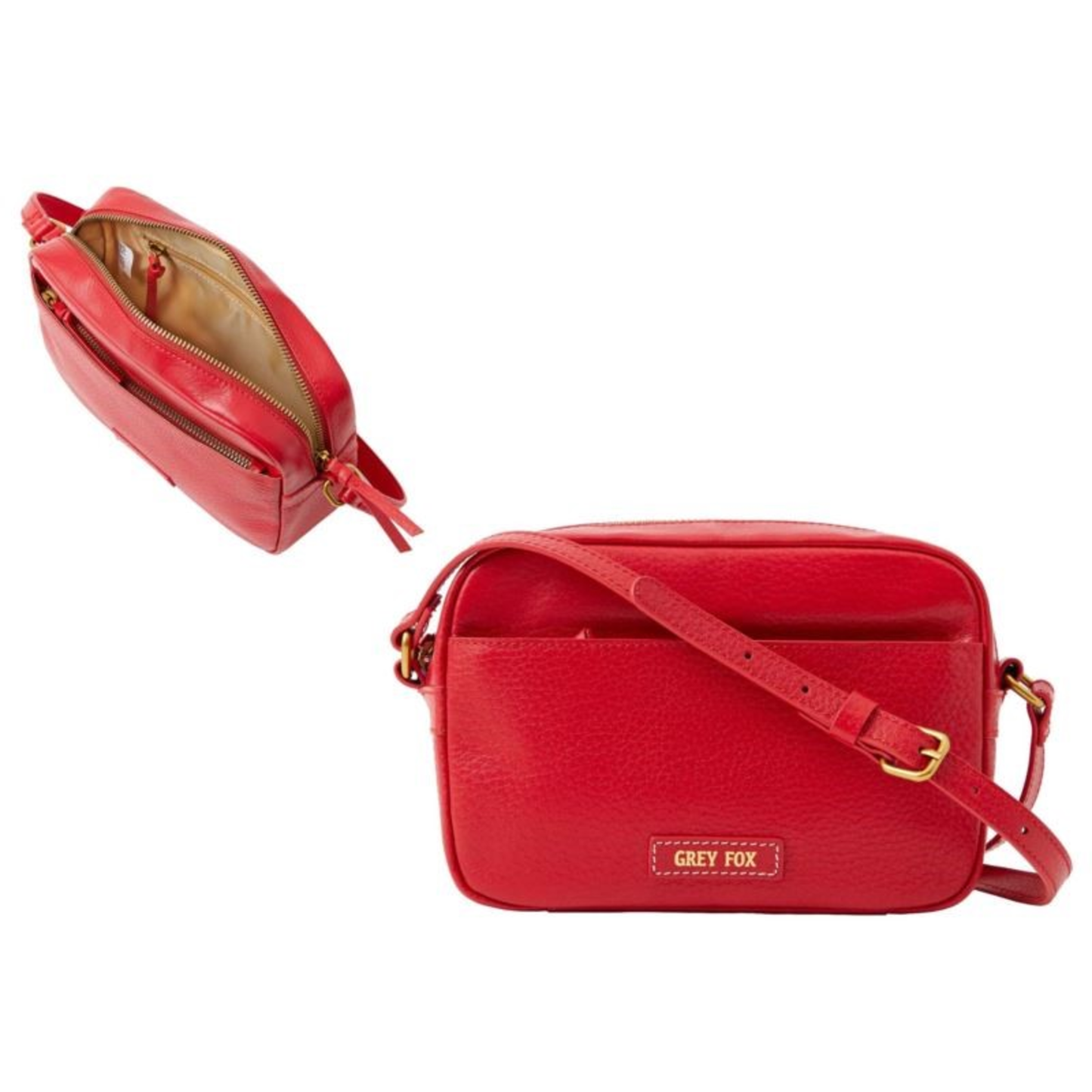 LEATHER COLBY CROSSBODY - (RED)