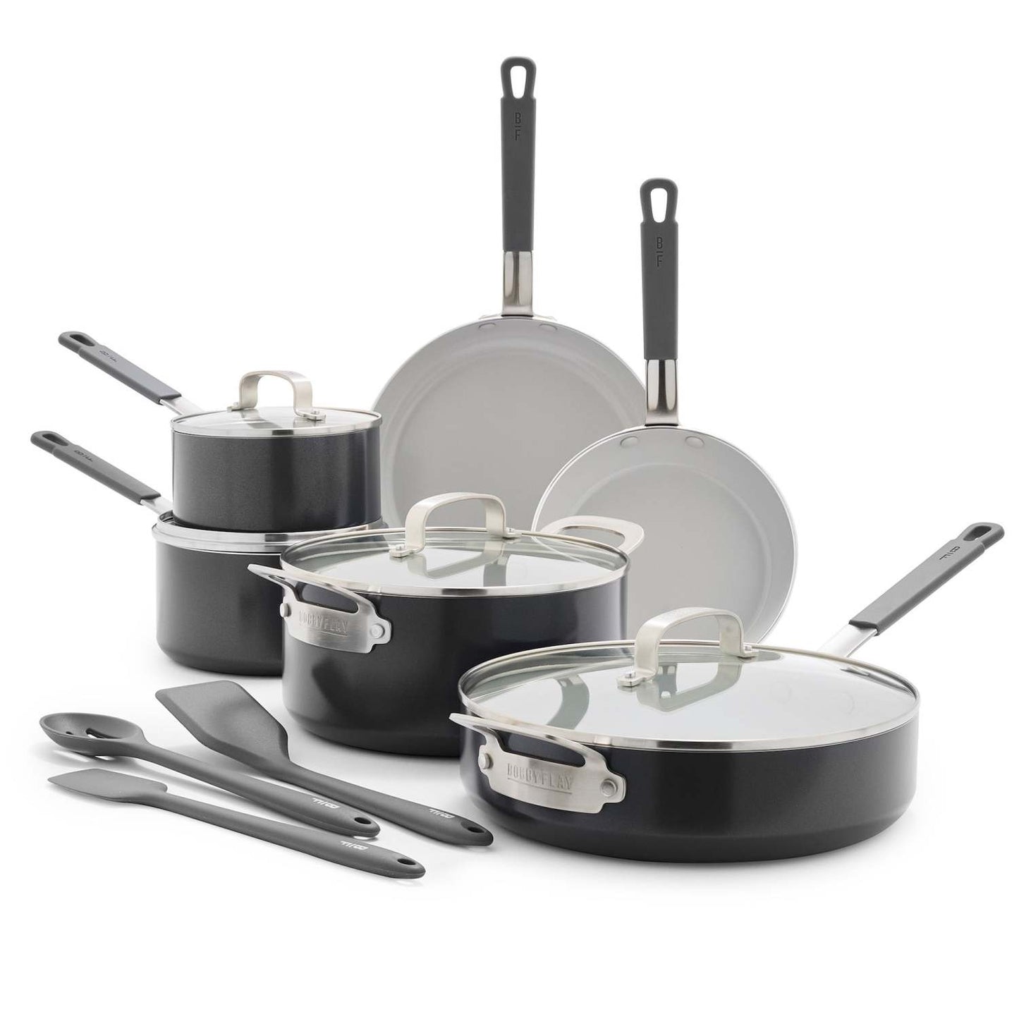 CERAMIC NONSTICK ALUMINUM 13PC COOKWARE SET GRAPHITE