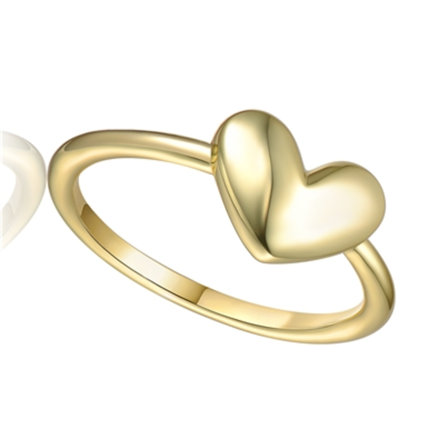 14K YELLOW GOLD CLASSIC LOVE HEART RING, GOLD, 6"