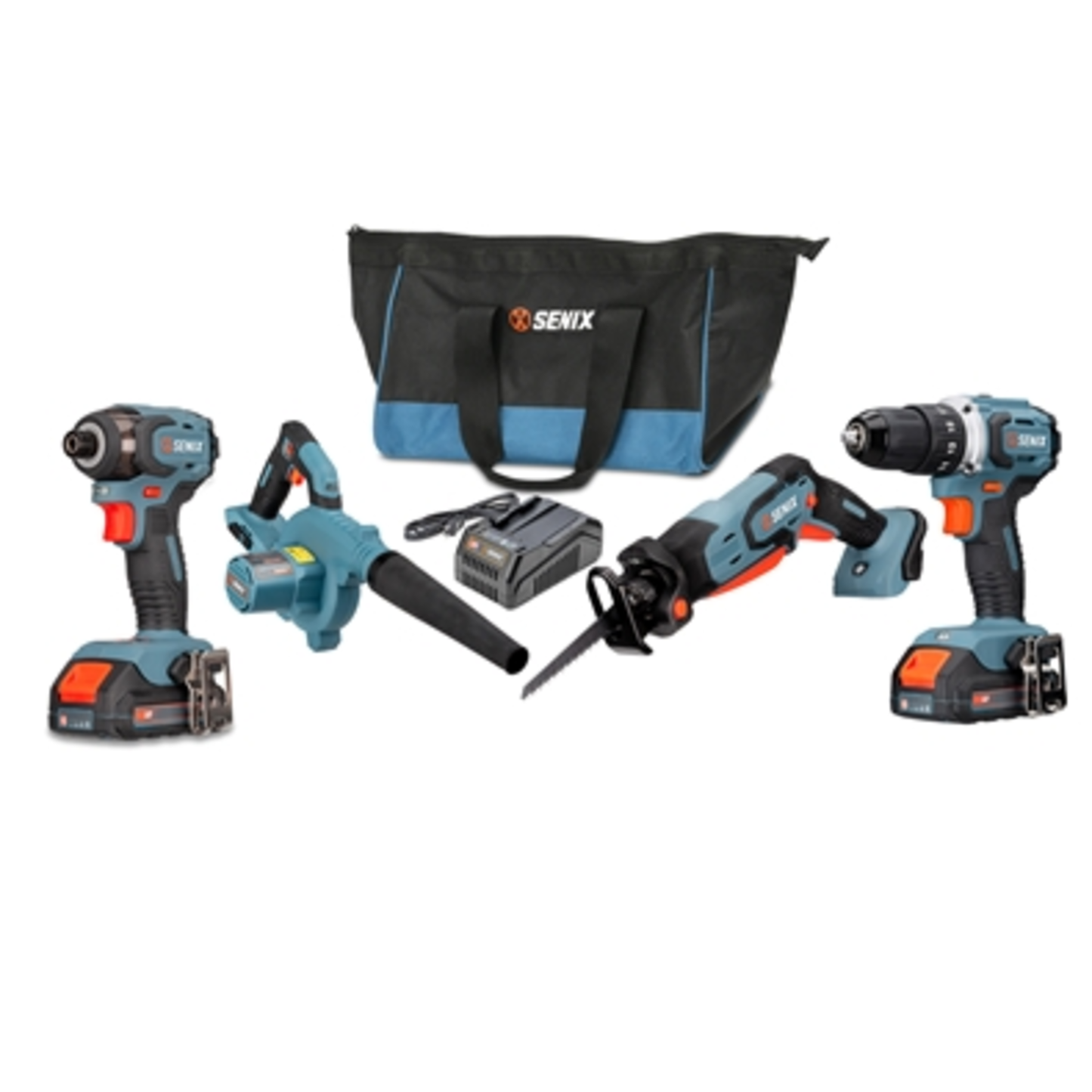 20V 4-TOOL DRILL, SAW, BLOWER KIT, BLUE