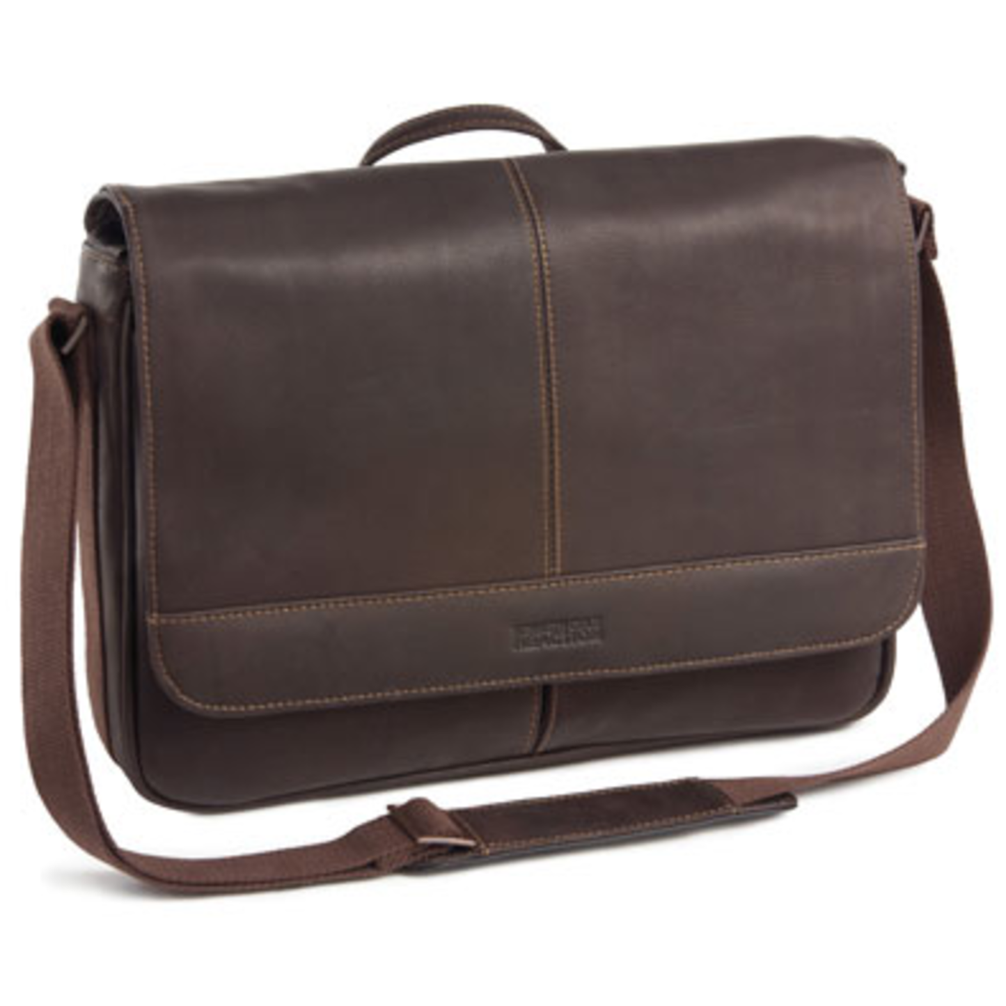 RISKY BUSINESS FLAPOVER MESSENGER BAG, DK. BROWN