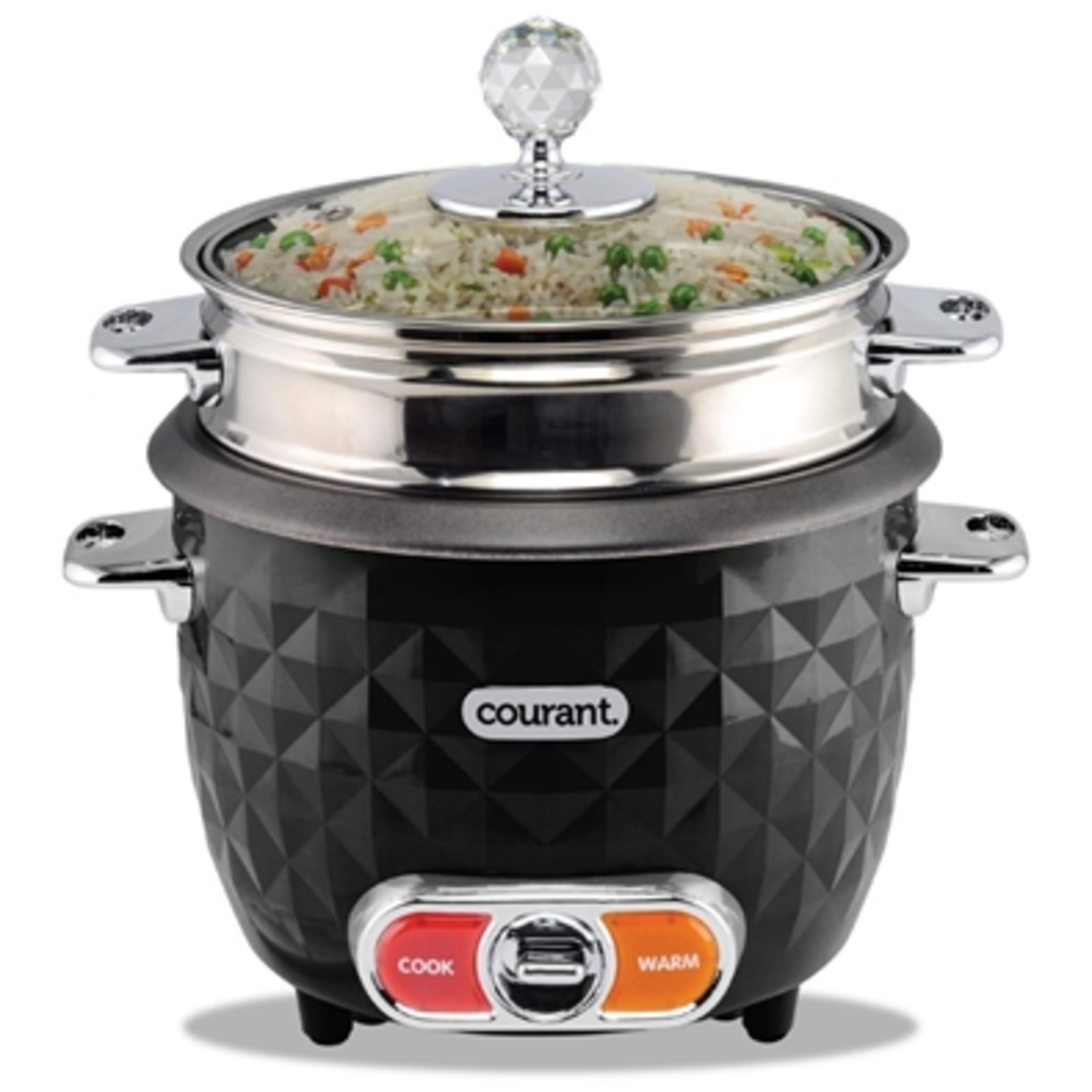 COURANT 10C RICE COOKER AND STEAMER - BLK, BLACK