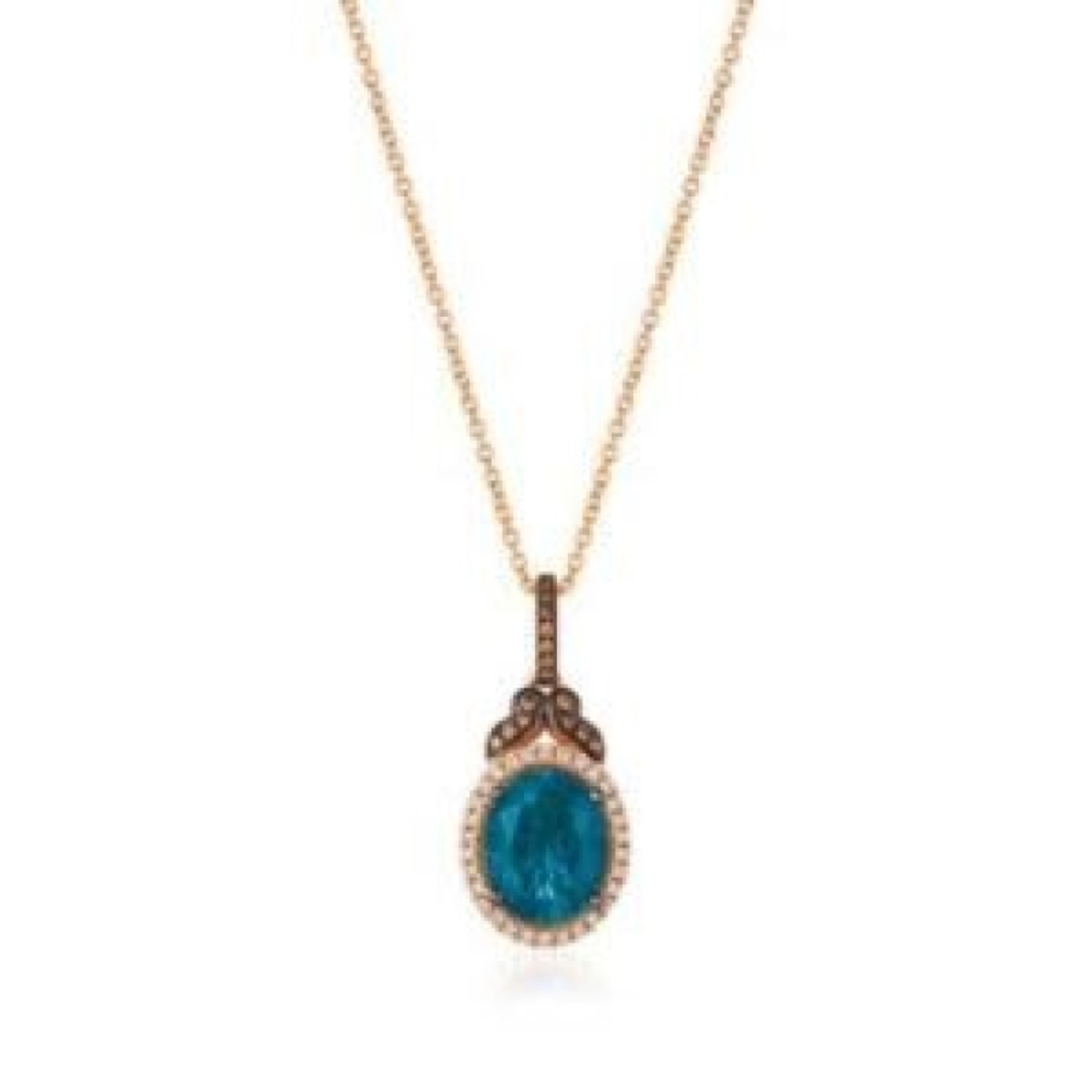 STRAWBERRY BLUE TOPAZ PENDANT NECKLACE