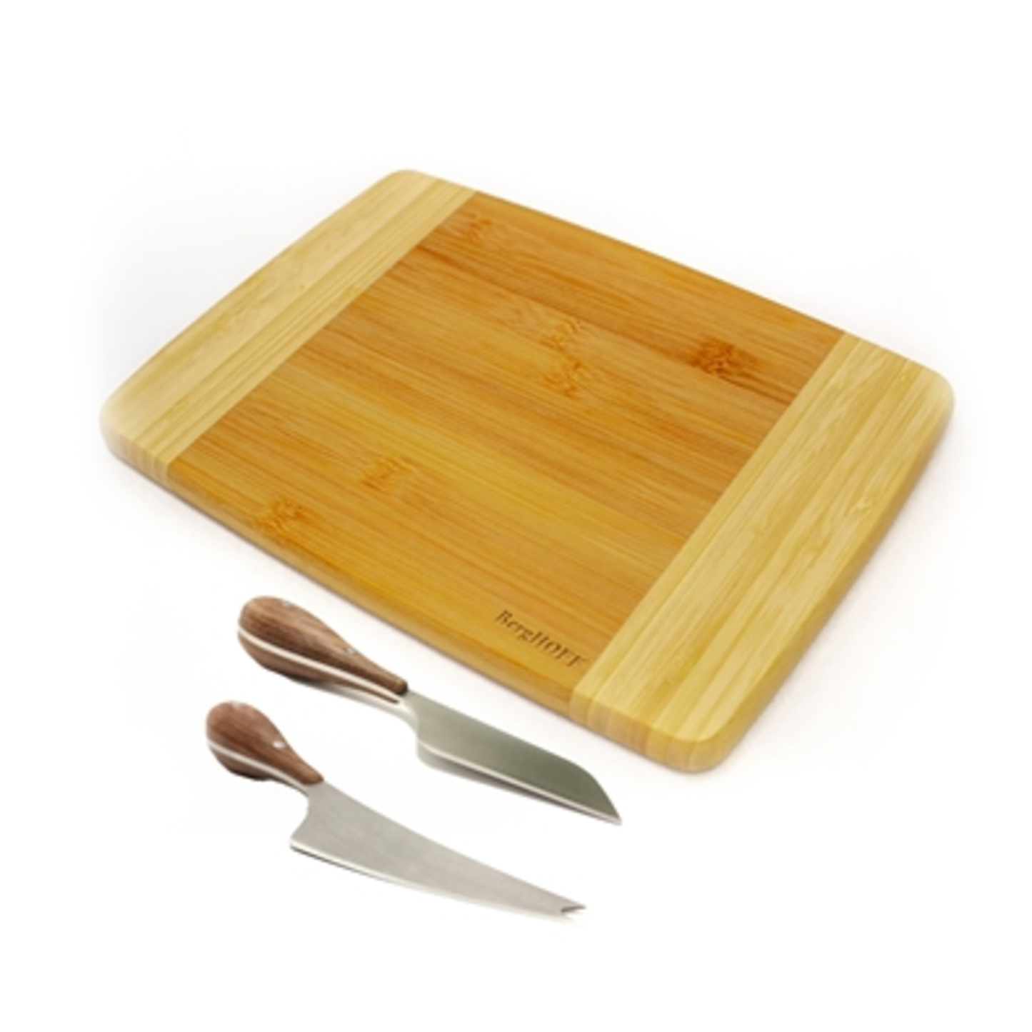 BAMBOO 3PC TWO-TONED BOARD SET/ CHEESE K, NATURAL