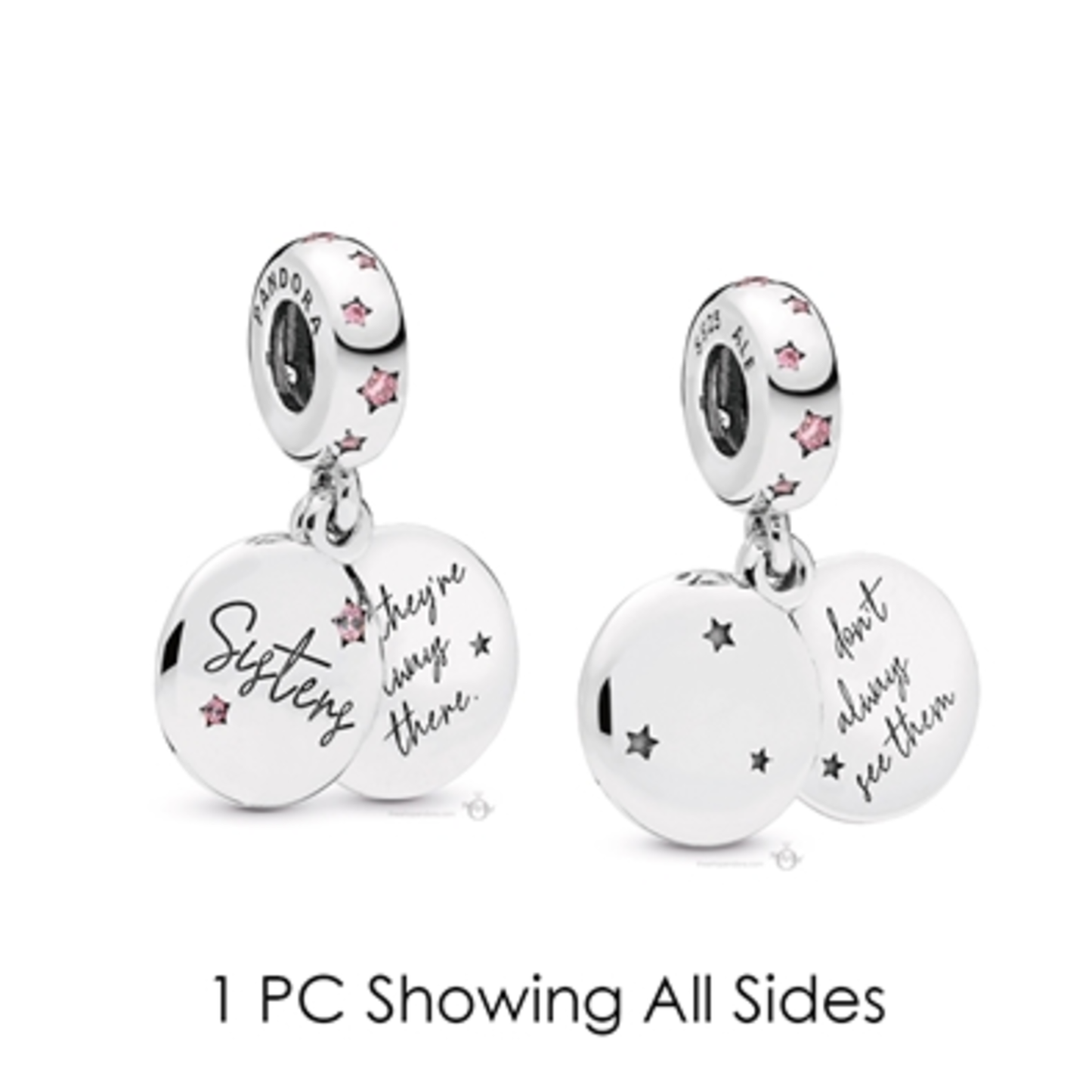 FOREVER SISTERS DANGLE CHARM, STERLING SILVER