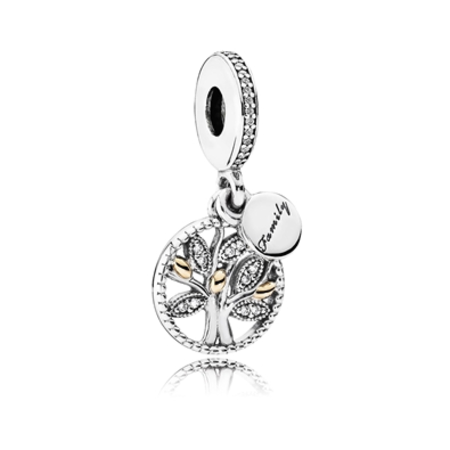 FAMILY HERITAGE DANGLE CHARM, CLEAR CZ