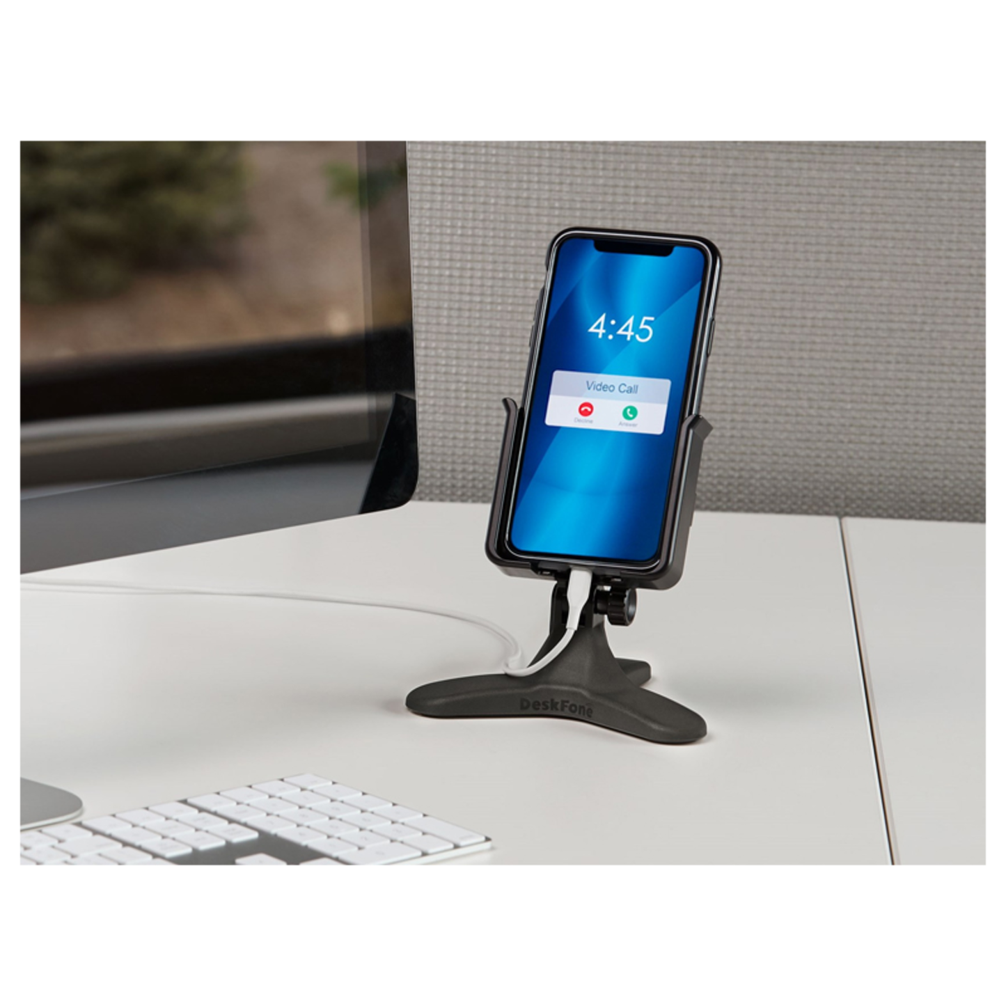 DESKFONE XL DESKTOP CELL PHONE HOLDER - (BLACK)