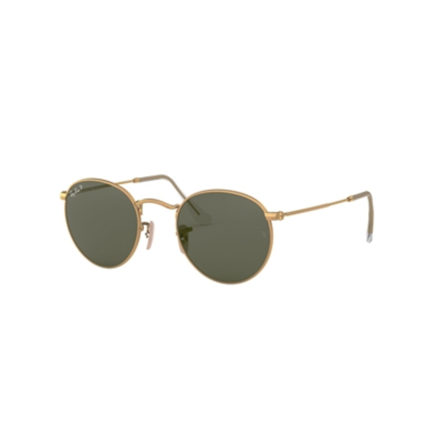 ROUND METAL MEN'S SUNGLASSES POLARIZED, GOLD, GREEN, 50