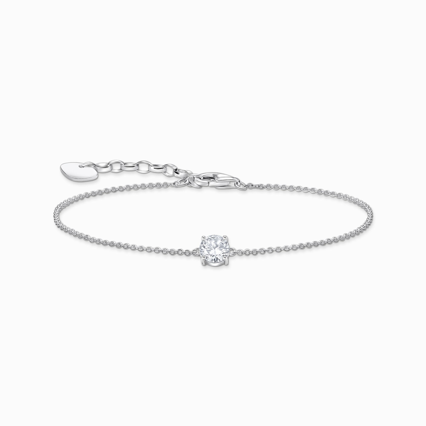 THOMAS SABO BASIC WHITE SILVER BRACELET WITH PENDANT