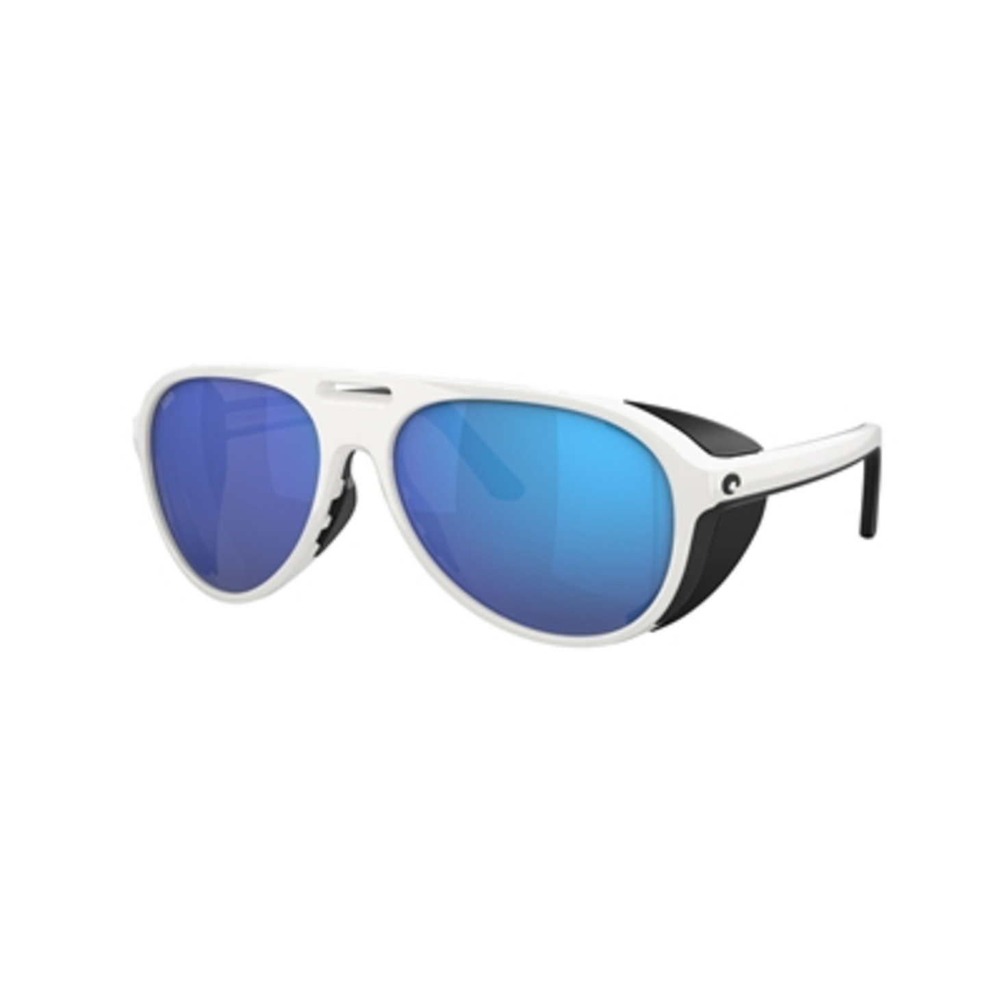 MEN'S RECTANGULAR SUNGLASSES POLARIZED, WHITE/BLUE MIRROR, 59