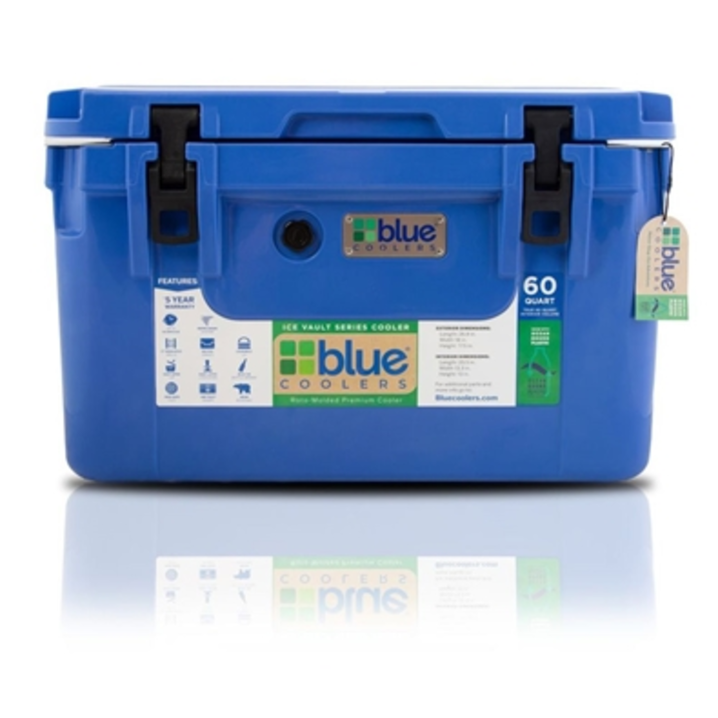 60Q ICE VAULT OCEAN BOUND PLASTIC COOLER, BLUE, 60Q