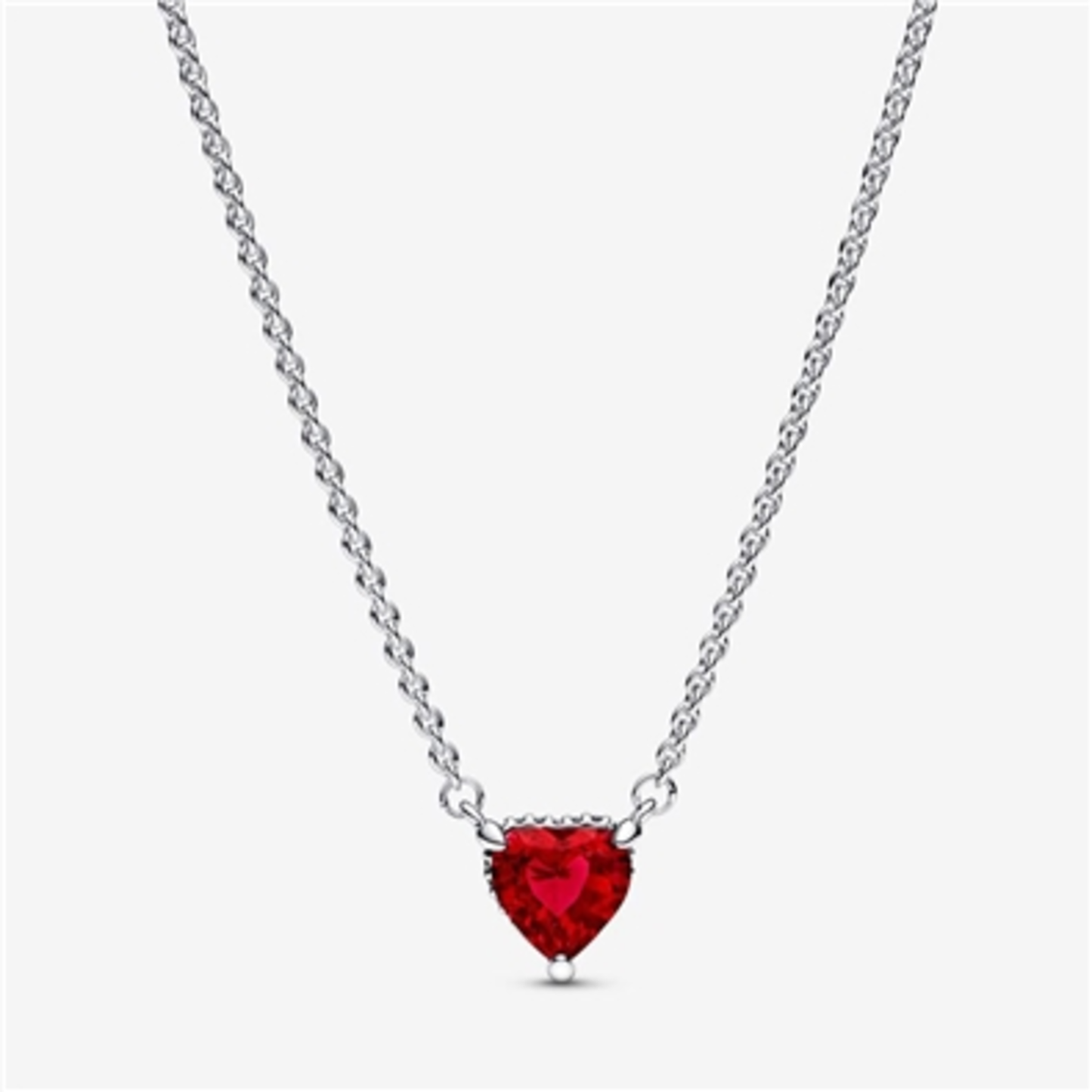 SPARKLING RED HEART PENDANT NECKLACE