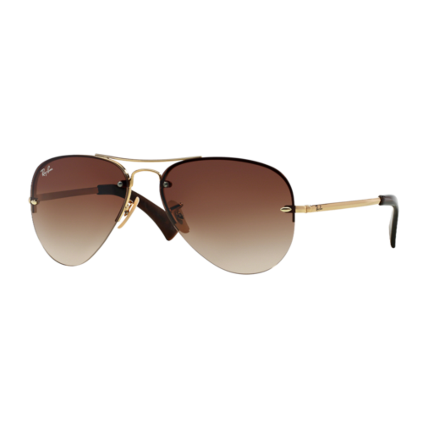 RAY-BAN SEMI-RIMLESS AVIATOR SUNGLASSES