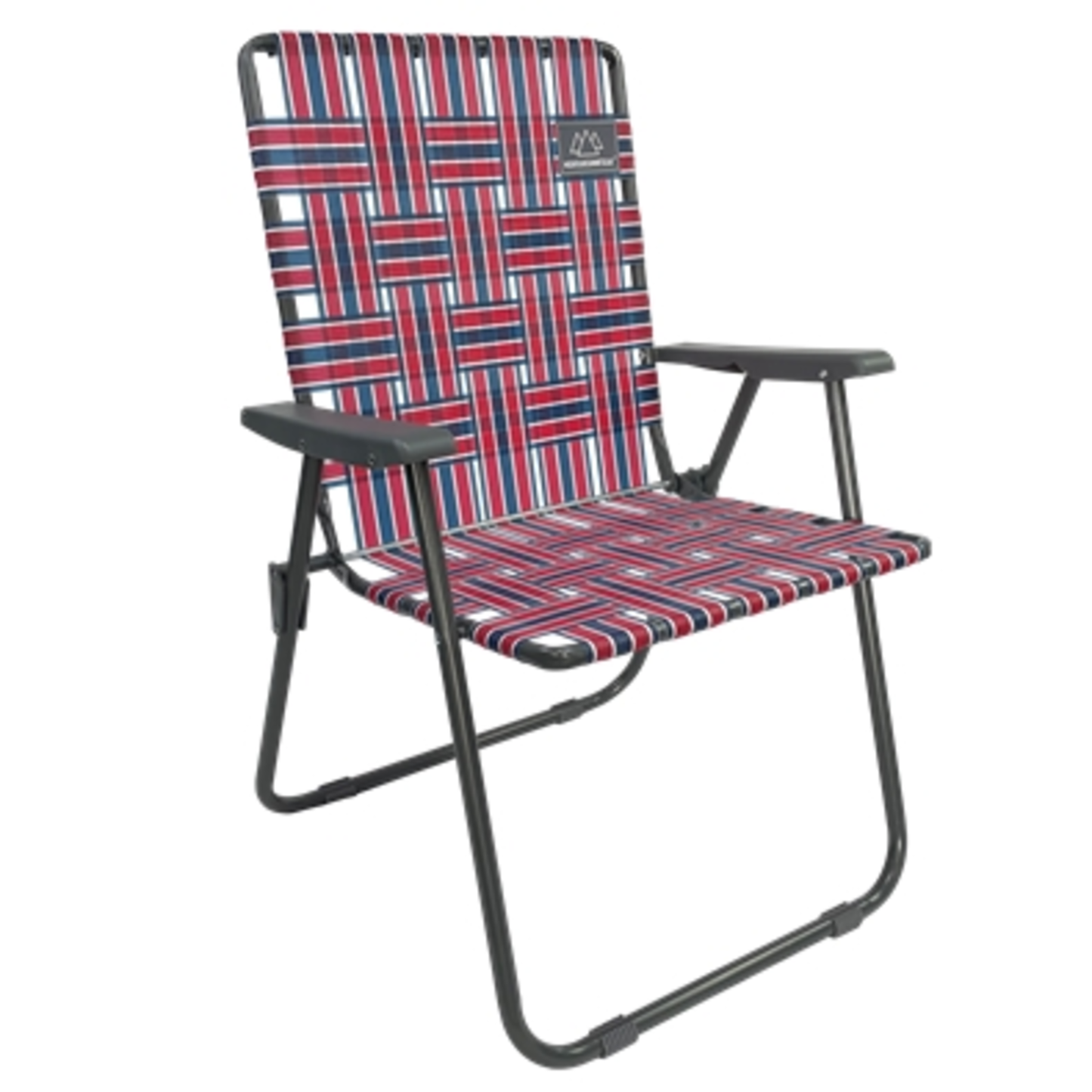 RETRO CAMP CHAIR, RED/BLUE, 25" X 23" X 37.5"
