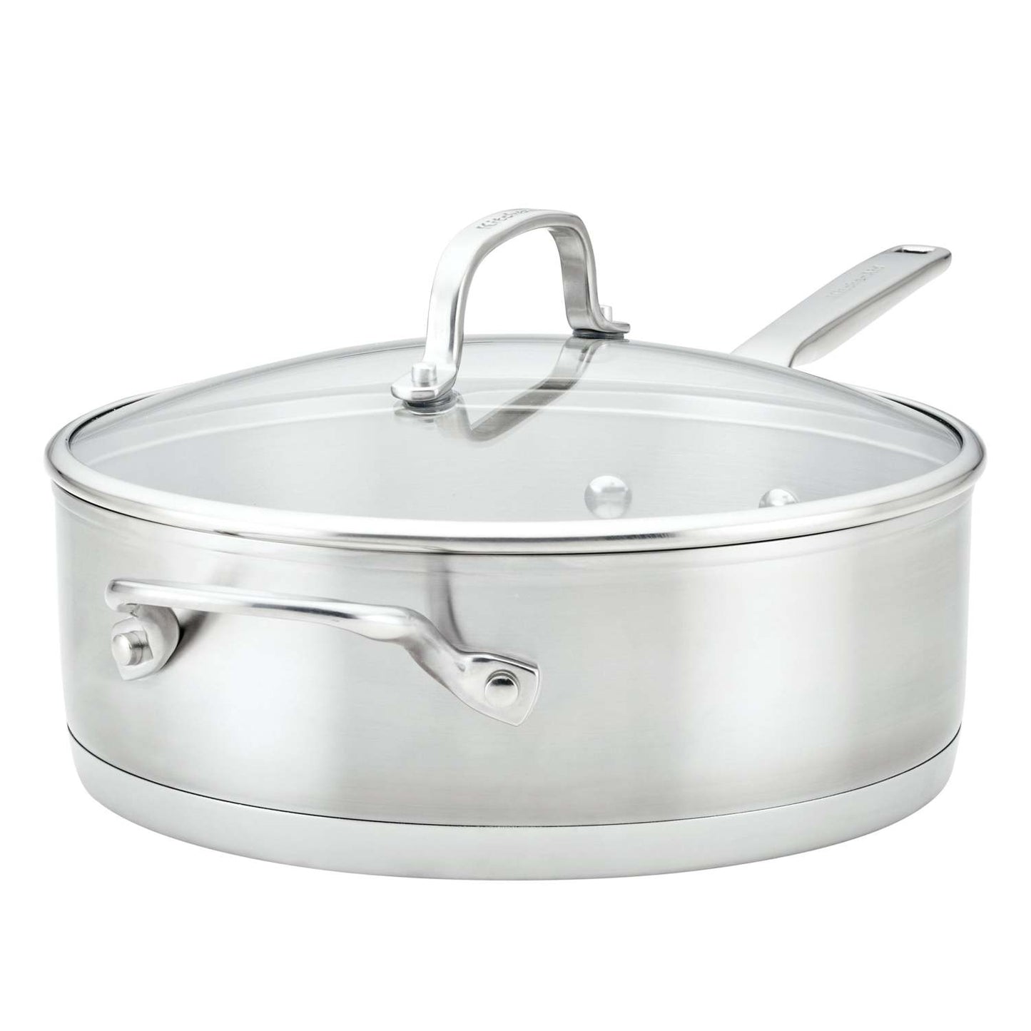4.5QT STAINLESS STEEL 3-PLY COVERED SAUTE PAN W/ HELPER HANDLE
