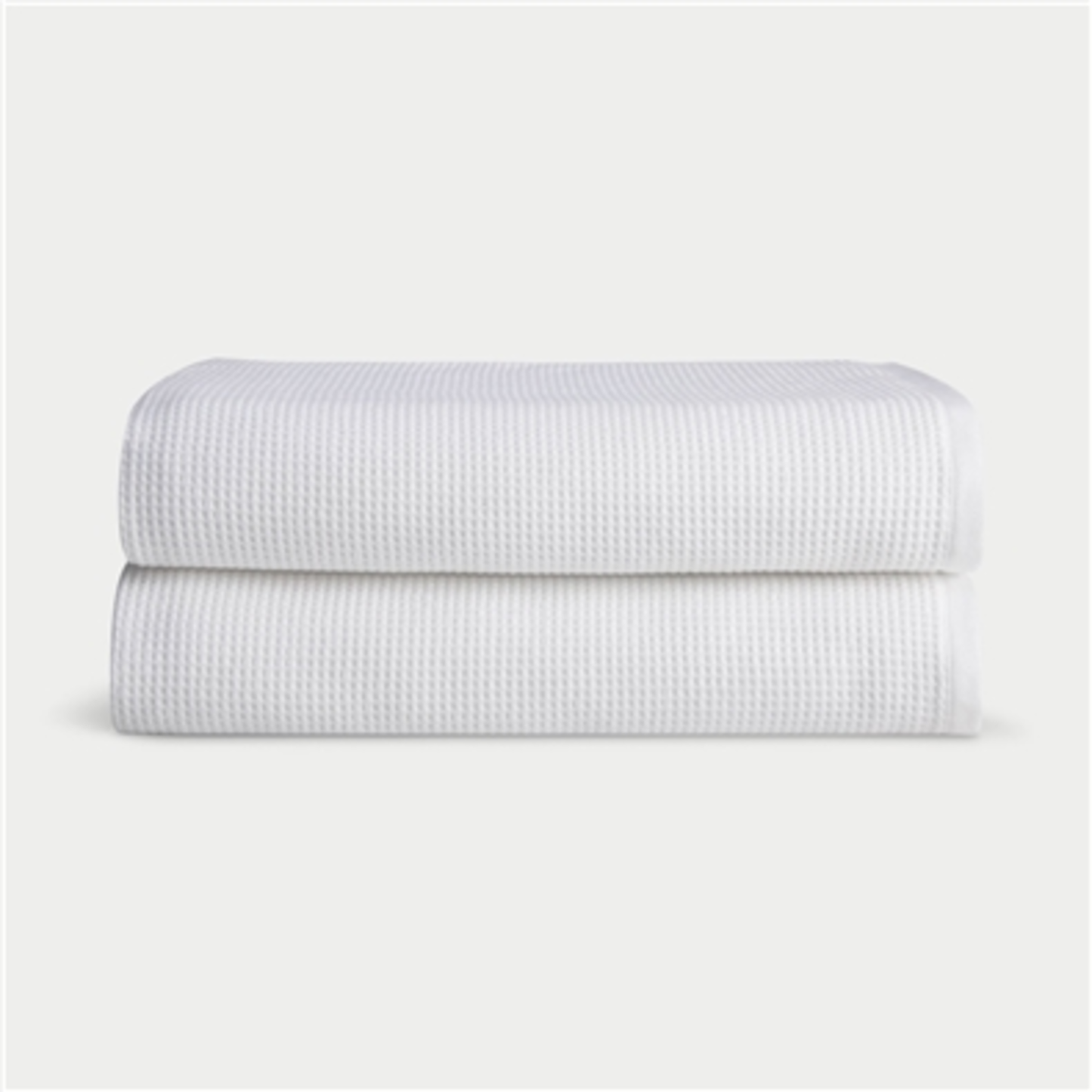 WAFFLE BATH SHEET 2PC SET, WHITE