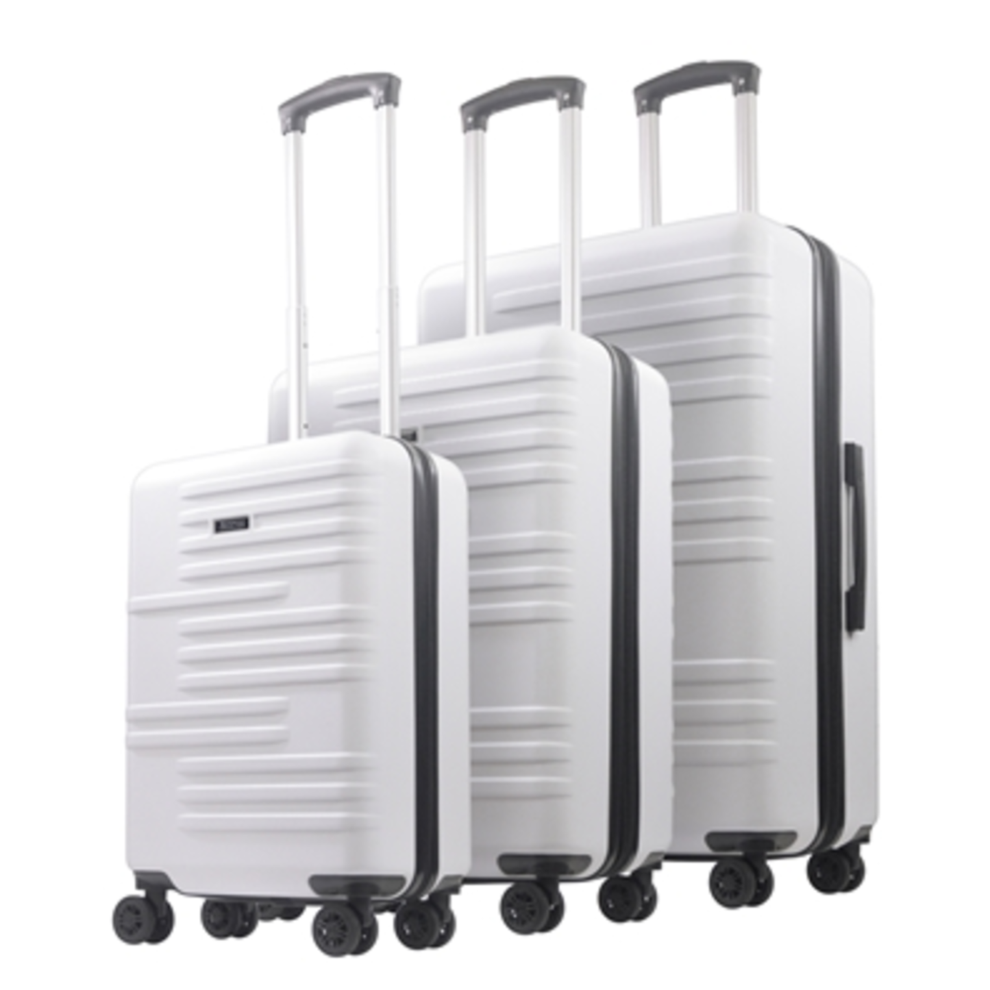 HARDSIDE LUGGAGE SET, WHITE, 3 PIECES