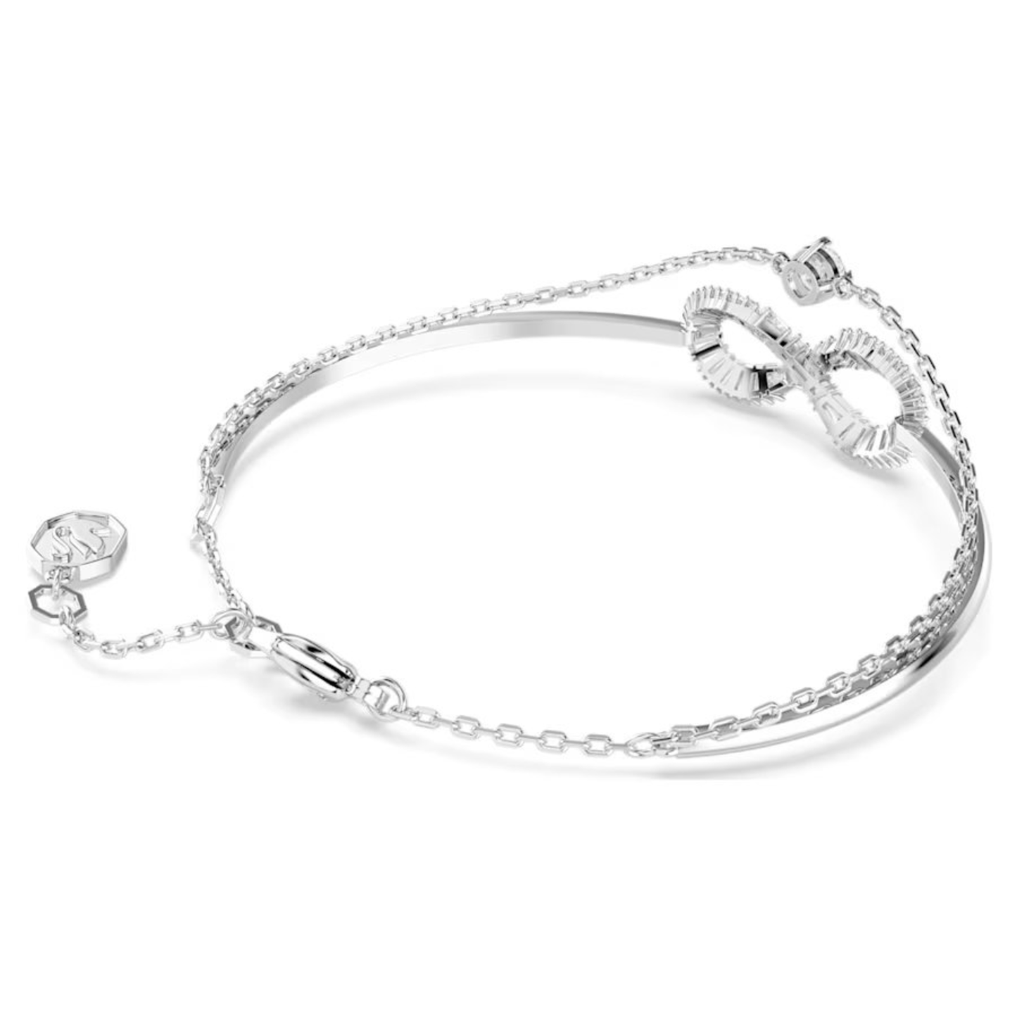 SWAROVSKI HYPERBOLA BANGLE INFINITY, WHITE, RHODIUM PLATED