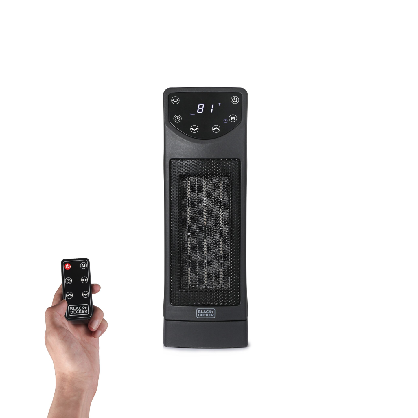 BLACK+DECKER OSCILLATING CERAMIC DESKTOP HEATER WITH REMOTE