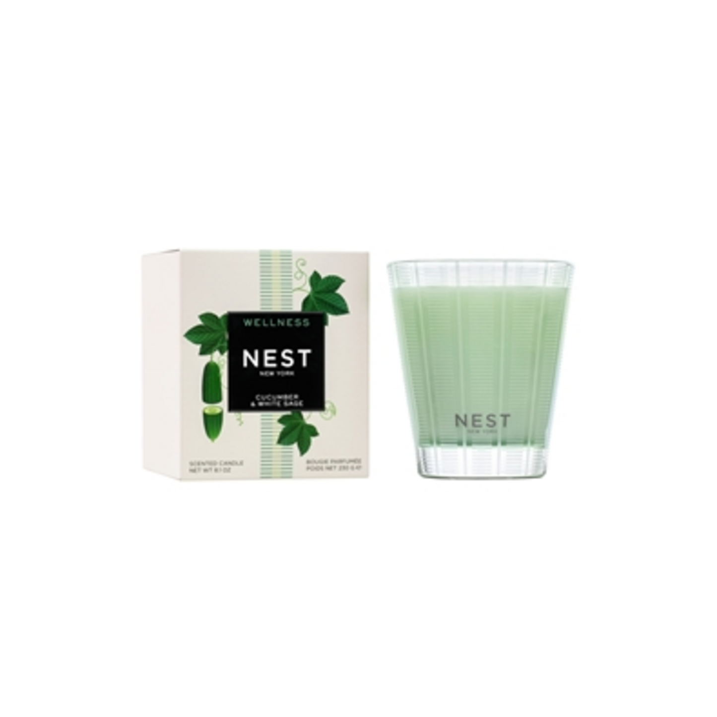 CUCUMBER & WHITE SAGE CLASSIC CANDLE, GREEN