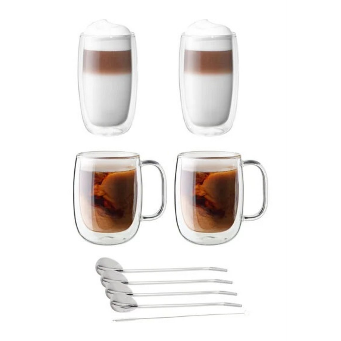 ZWILLING SORRENTO DOUBLE WALL GLASSWARE COFFEE AND BEVERAGE 9PC SET PROMO