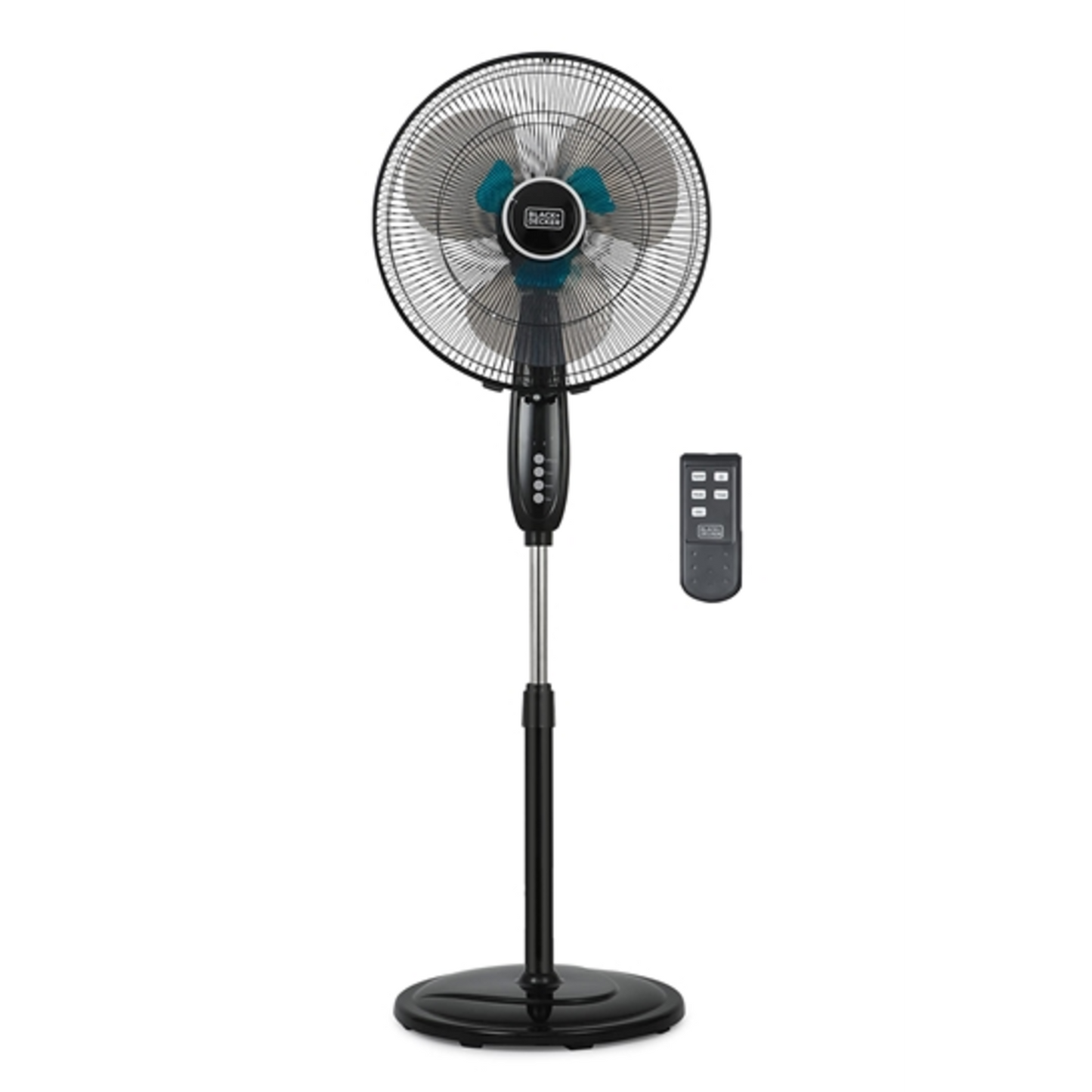 DUAL BLADE STAND FAN, BLACK, 16"