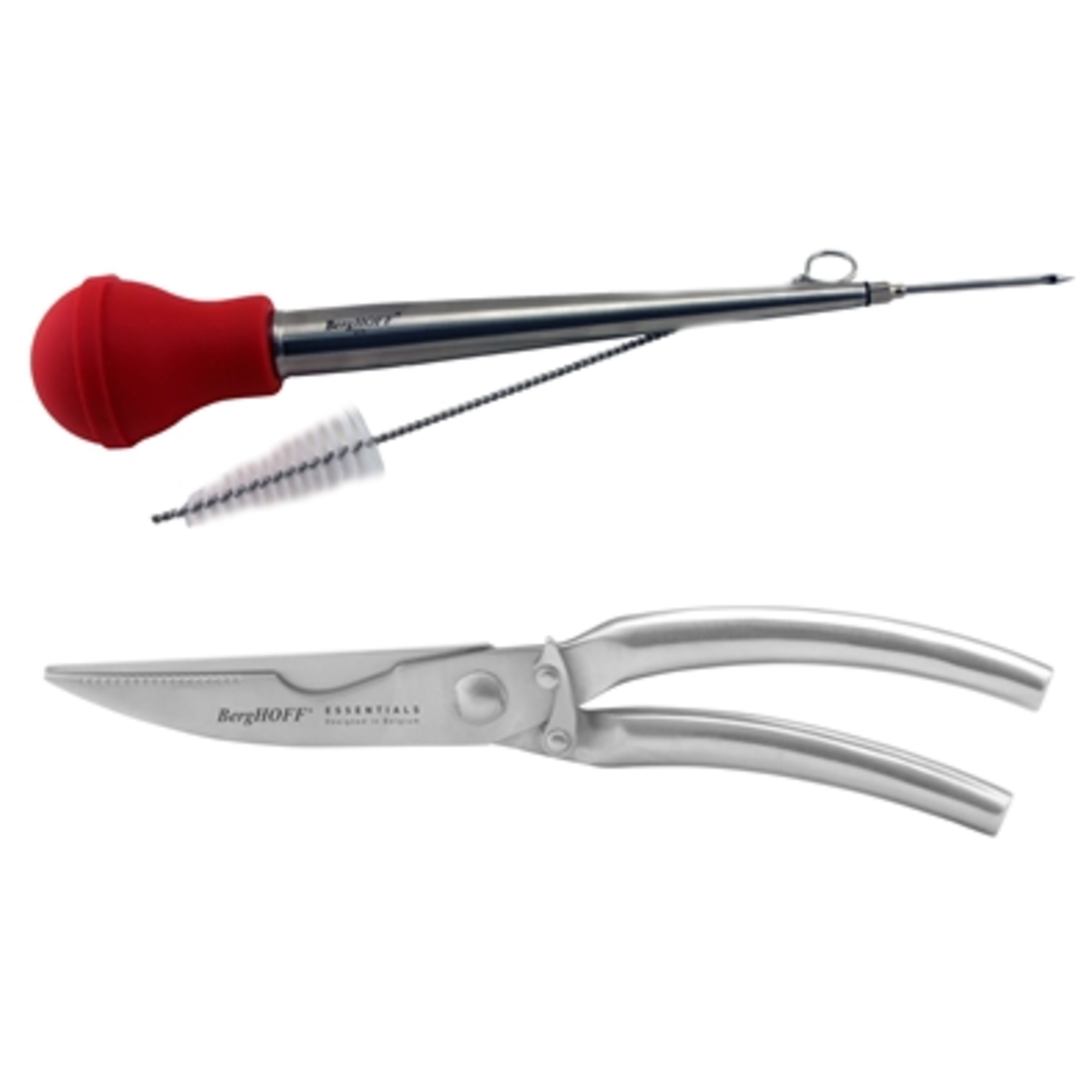 POULTRY SET- BASTER, INJECTOR AND SHEARS, 4 PIECES