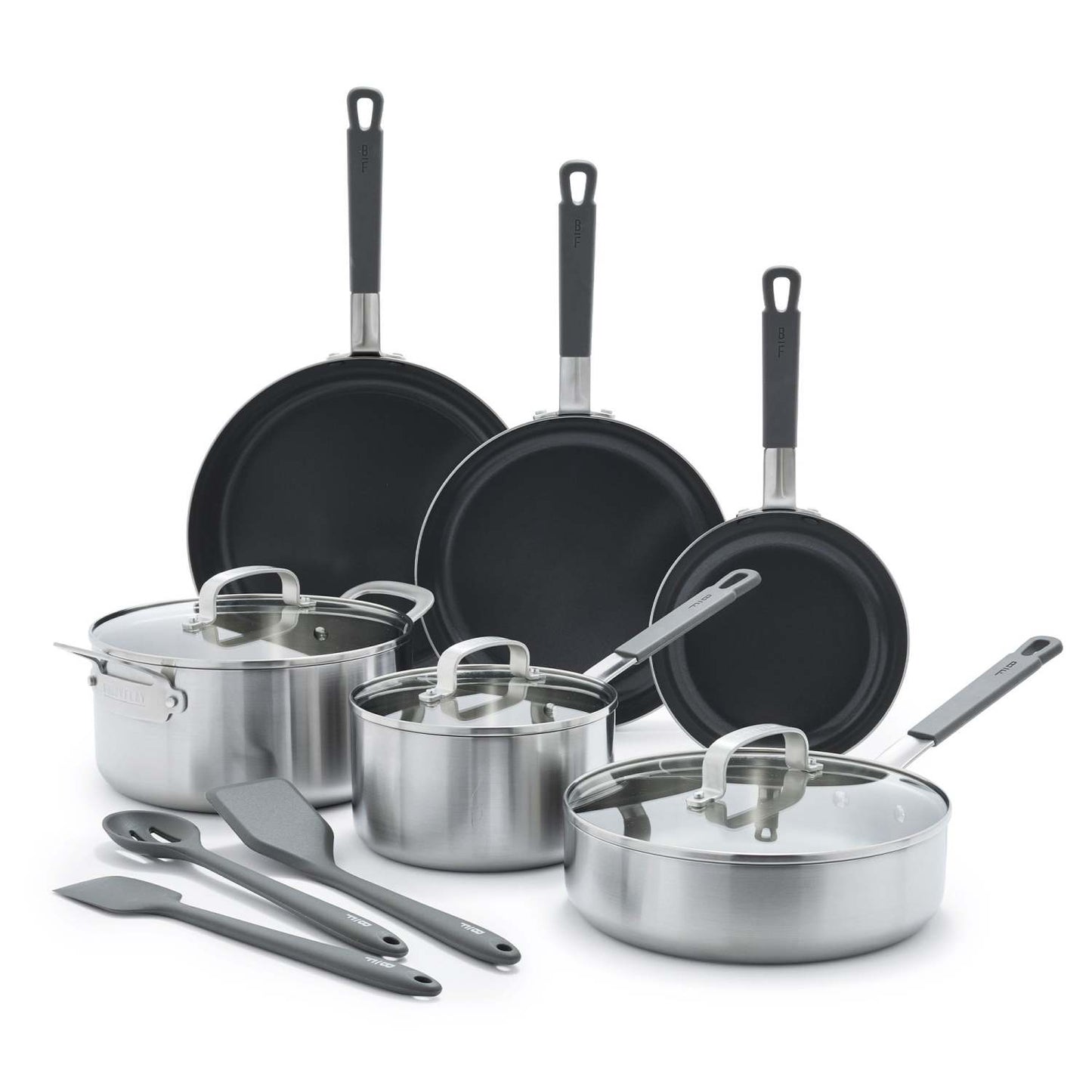 STAINLESS STEEL PFAS-FREE NONSTICK 12PC COOKWARE SET