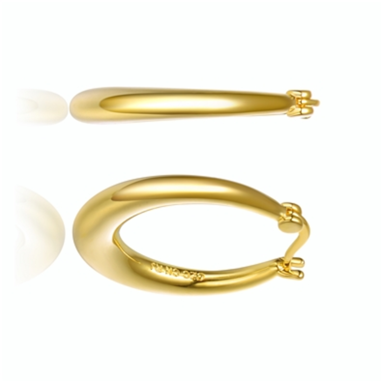 14K GOLD HOOP ELEGANT EARRINGS, GOLD