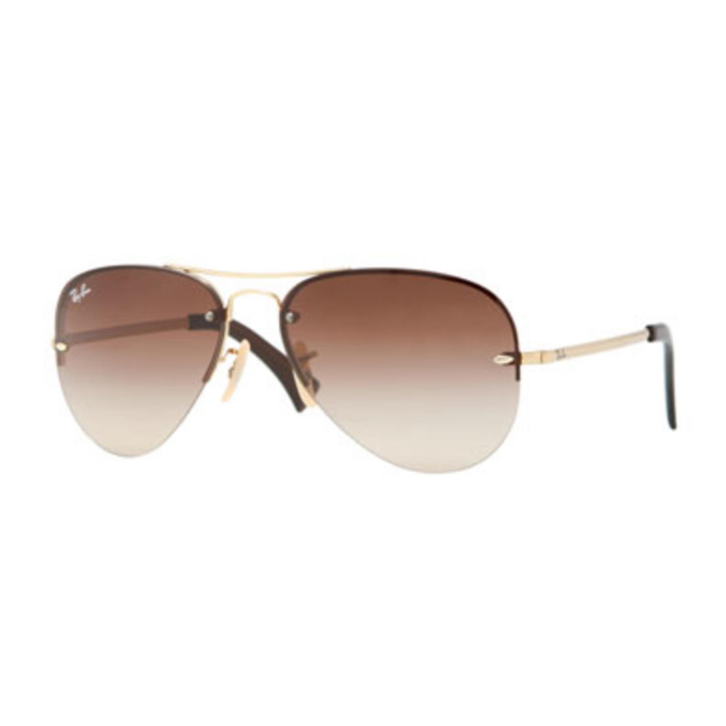 RIMLESS AVIATOR MENS NONPOLAR SUNGLASSES, GOLD/BROWN, 59