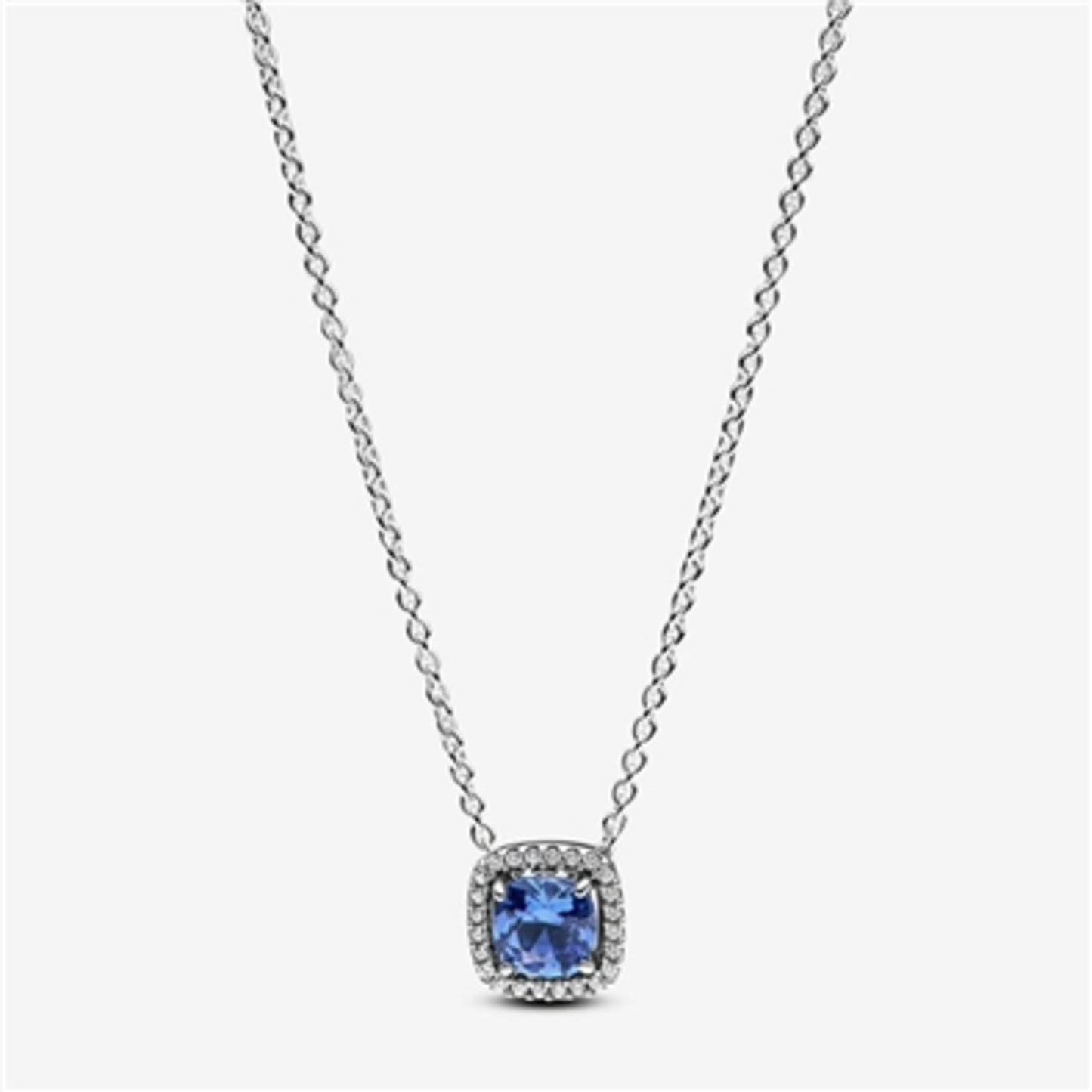 SPARKLING SQUARE HALO PENDANT NECKLACE