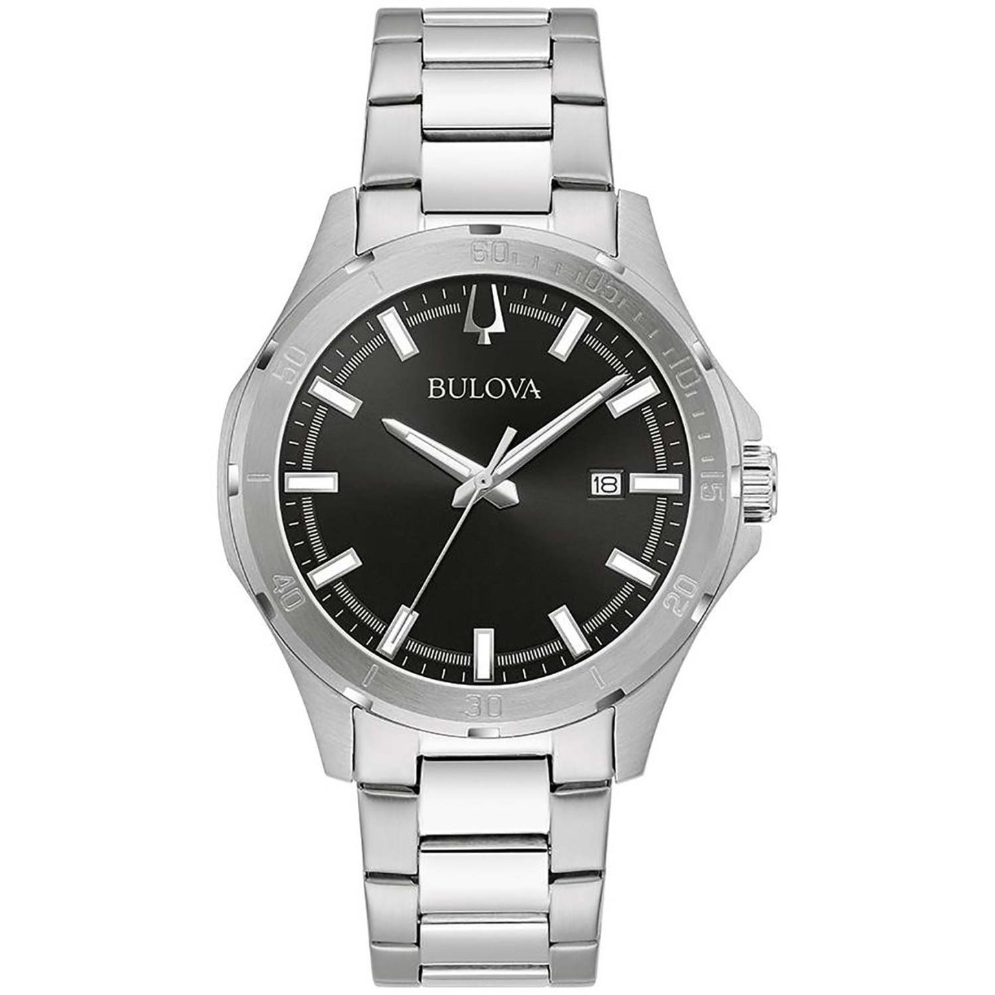 MENS CORPORATE COLLECTION SILVER-TONE STAINLESS STEEL WATCH BLACK DIAL