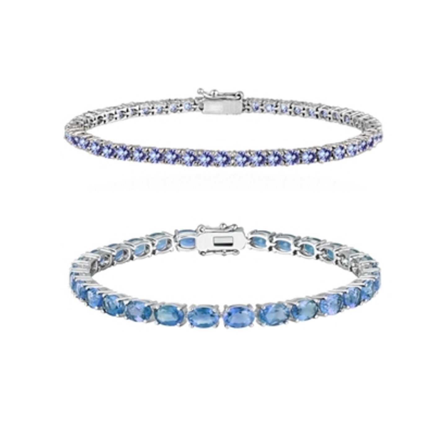 2 PACK CREATED TANZANITE TENNIS BRACELET, BLUE, 8"