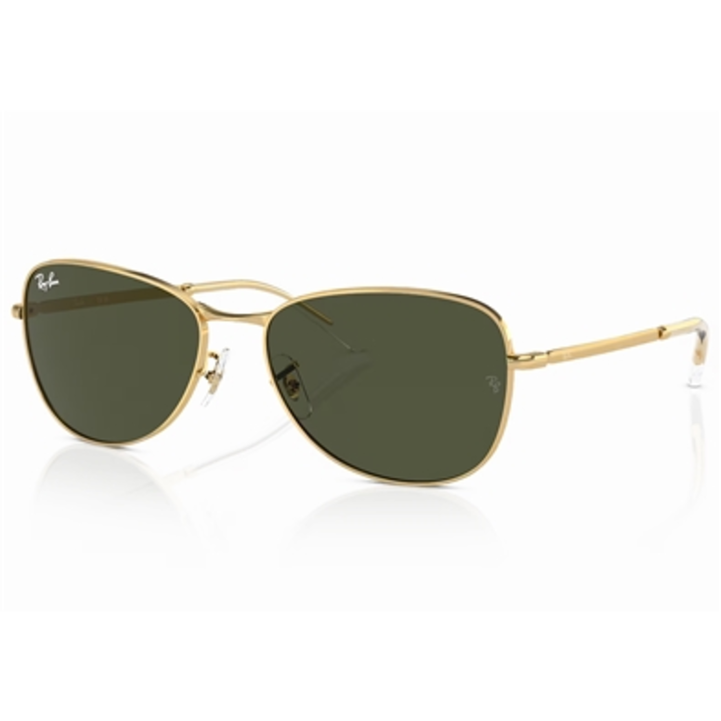 UNISEX SQUARE NON-POLAR SUNGLASSES, GOLD/GREEN, 56