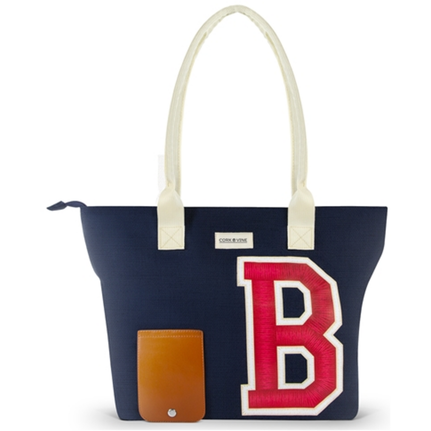 WINE TOTE, NAVY BLUE