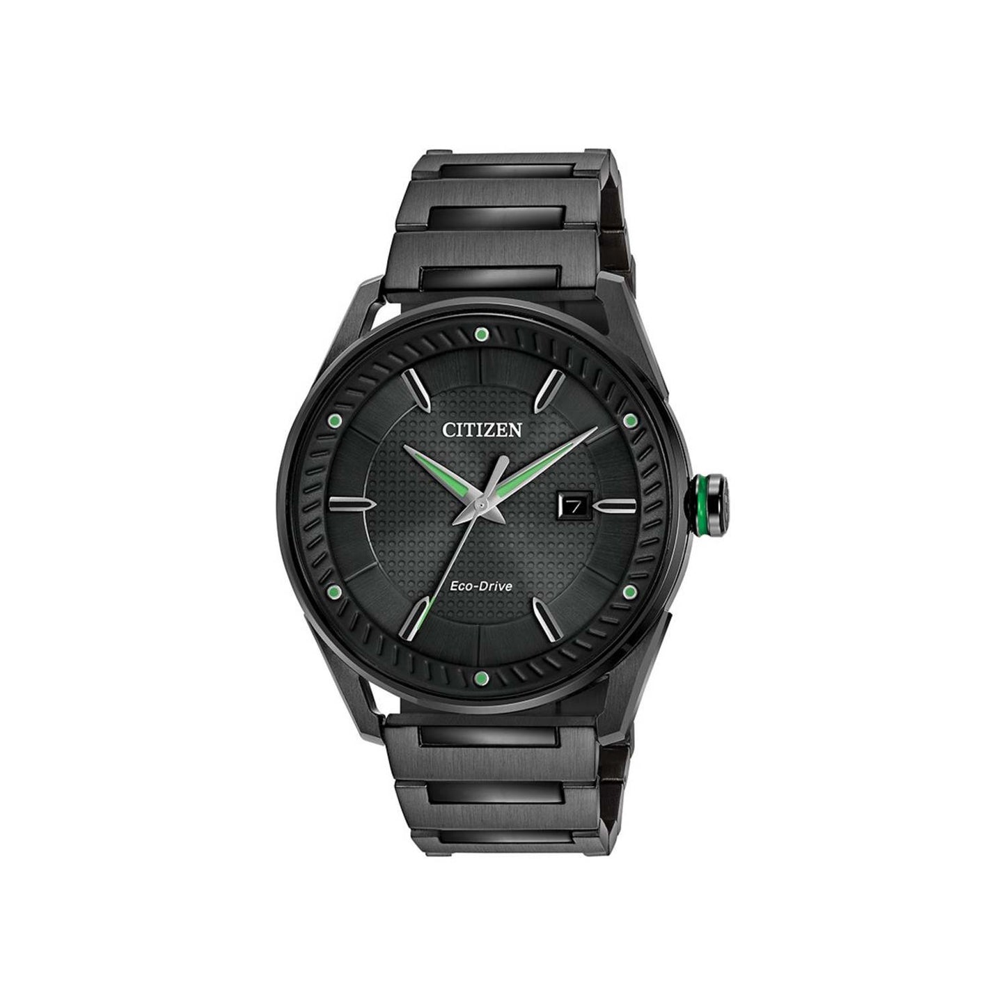 MENS ECO-DRIVE CTO BLACK ION-PLATED WATCH BLACK DIAL