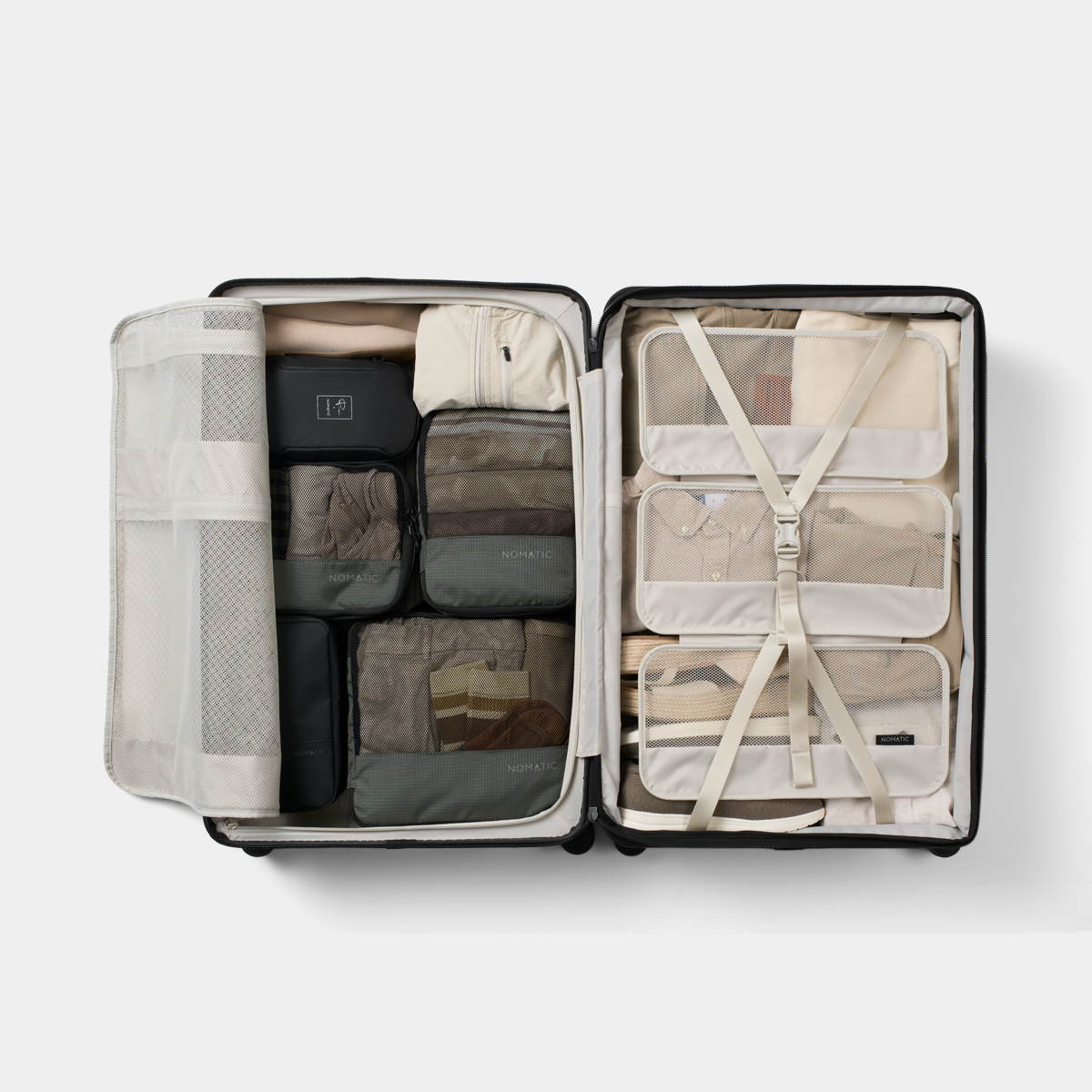 Inside view of the Method Luggage Check-In with packing cubes
#color_moss