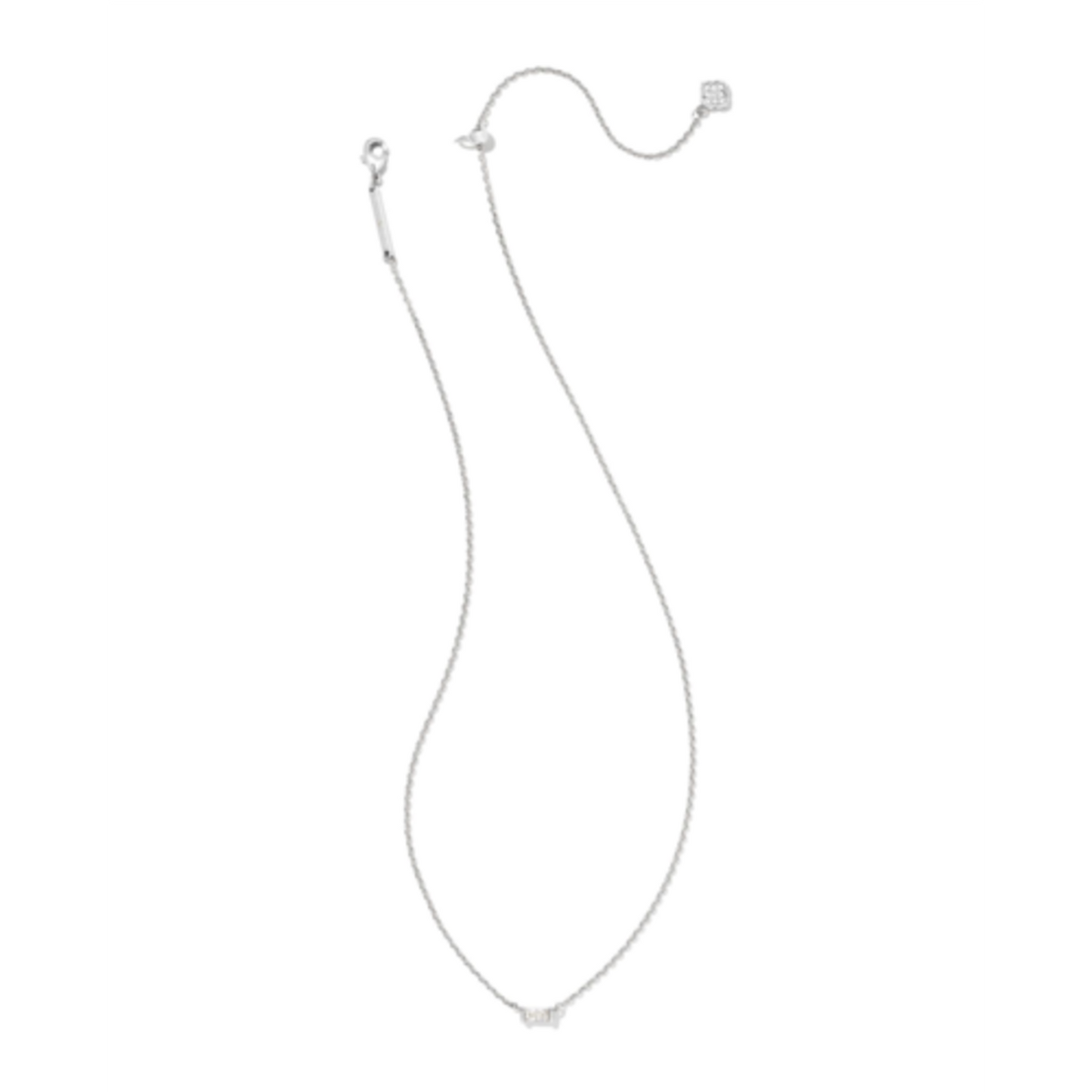 KENDRA SCOTT JULIETTE SILVER PENDANT NECKLACE IN WHITE CRYSTAL