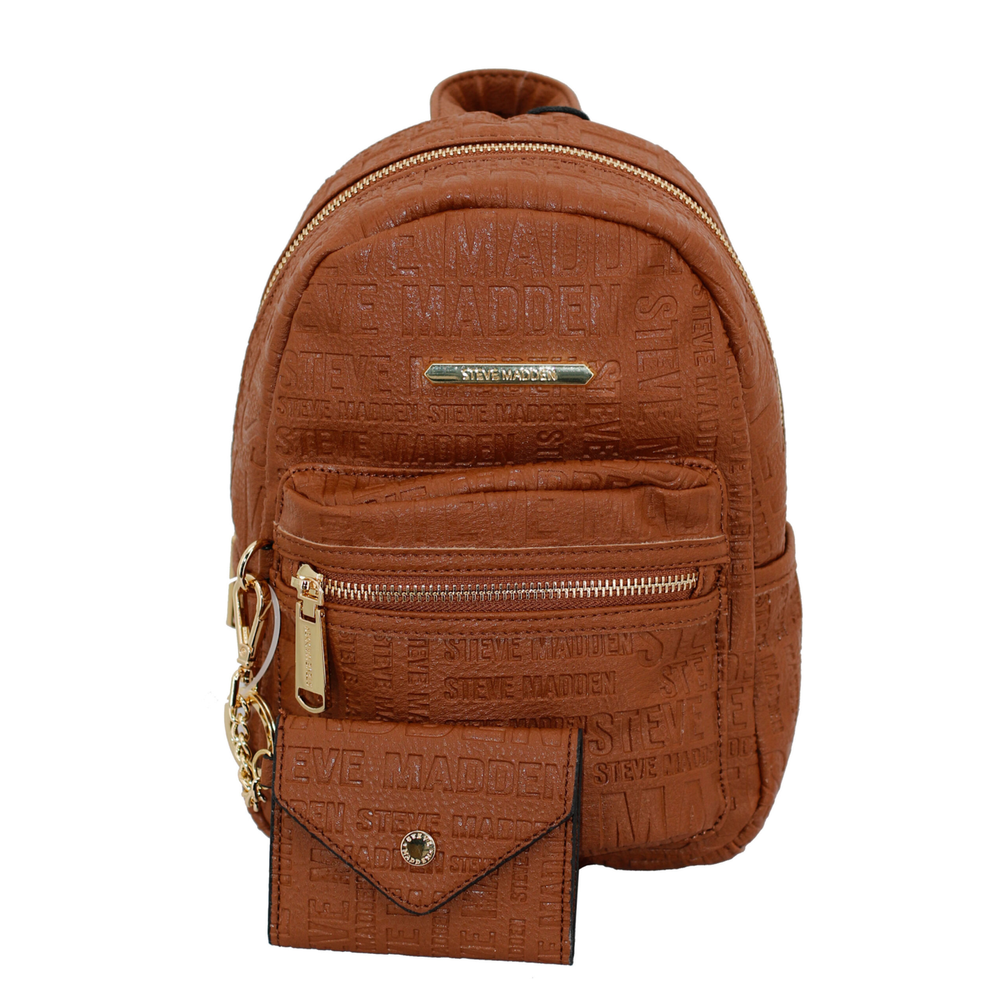 STEVE MADDEN MINI BACKPACK WITH HANGING REMOVABLE COIN PURSE - BROWN