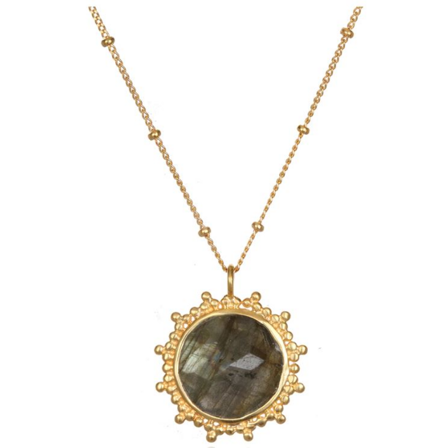 SATYA LABRADORITE GOLD 18 INCH NECKLACE