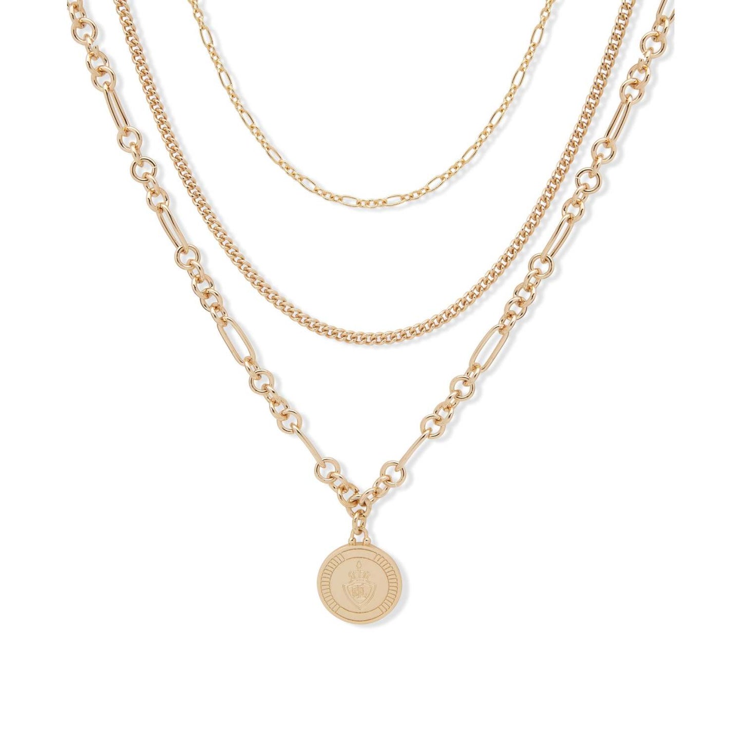 MULTI-ROW PENDANT NECKLACE GOLD