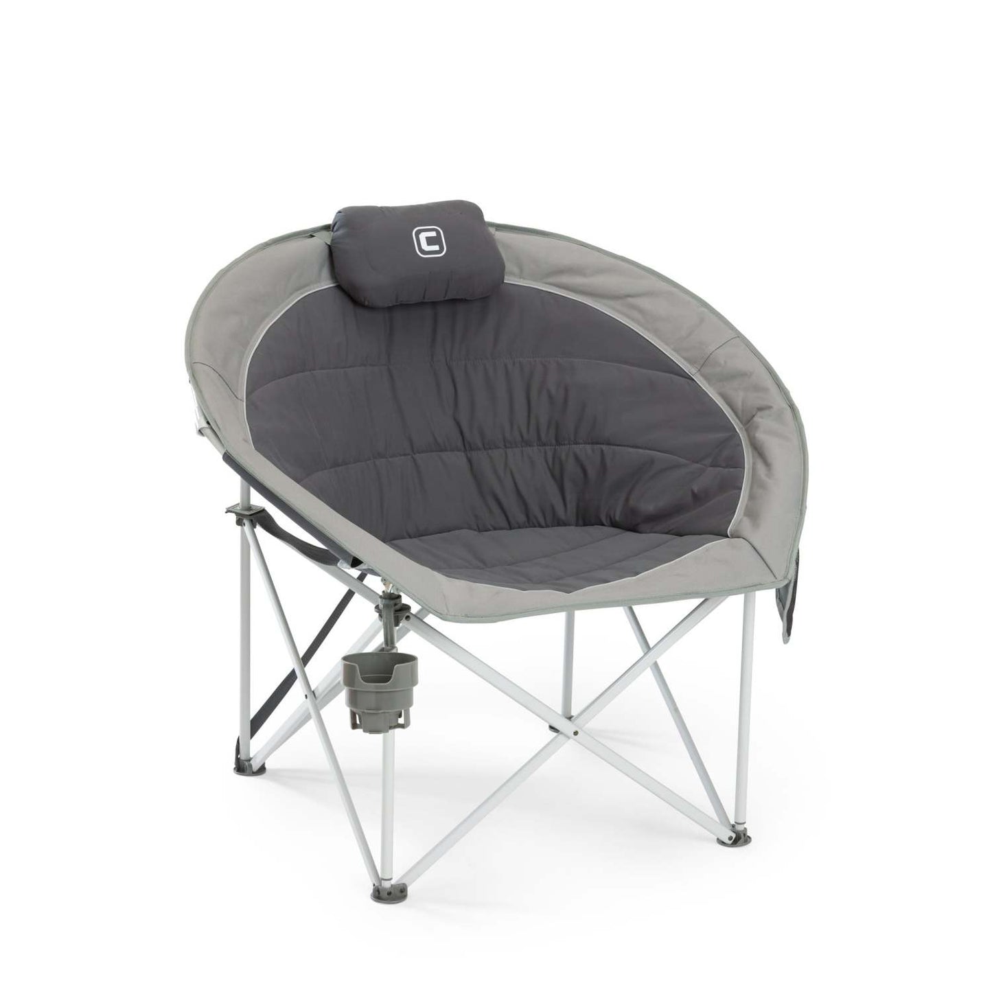 OVERSIZED PADDED ROUNDED CHAIR COOL DARK GRAY